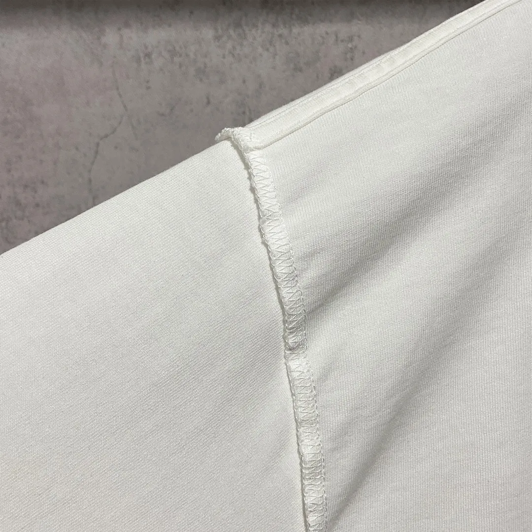 🅿️160 9136# Actual photo top version [[BALENCIA*GA] official website quality Paris new joint GENERATED series reverse stitched short-sleeved T-shirt OS version loose dropped shoulders Unisex fabric: 260g 100% cotton double yarn Process: front panel 3D three-dimensional silicone heat transfer reverse stitching garment wash shaping solid color Color: black white Size: XS S M L