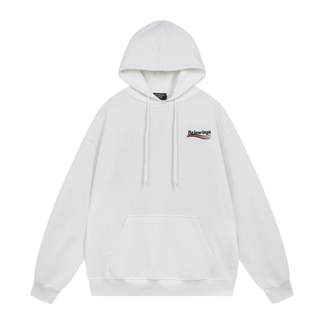 🅿️296 Detailed picture [Top version. Official website quality] BALENCI*GA/Paris. Classic style, #COLA Embroidered Hooded Long-Sleeve Sweatshirt# The fabric is made of Paris ZP custom-woven and dyed cotton terry sweatshirt, with a weight of 450 grams. The cloth surface is clean. The cloth pattern is clear, soft and comfortable. The threads are dyed with no color difference. The classic letter LOGO pattern is embroidered with an imported Tajima embroidery machine. The letters are clear and have a strong three-dimensional effect. Restored brick cabinets. Welcome to compare. The version adopts OS loose shoulder version. Same style for men and women. Code: BL238035 Color: black, white, cement white, dark gray Size: XS S M L