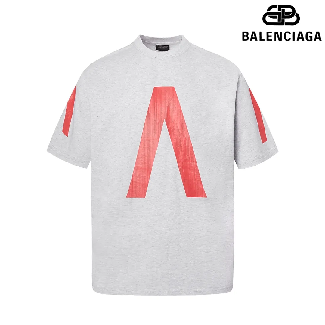 🅿️180 9121# Detailed picture Top version [[BALENCIA*GA] official website quality Paris new joint music collaboration cracked stretch crack short-sleeved T-shirt OS version loose dropped shoulders Unisex style Fabric: 260g 100% cotton double yarn Process: front and rear panels left and right sleeves crack print Garment wash worn distressed solid color Color: black (cracked) gray (cracked) Size: XS S M L