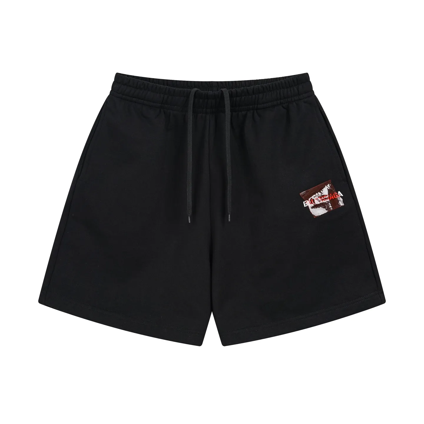 🅿️210 real photos [Top version. Official website quality] BALENCI*GA/Paris. 2025 new model. Paris letter LOGO embroidered tape-laminated shorts. Brick cabinet synchronization. Genuine product developed at the first time, please print and compare! The fabric is made of Paris ZP custom-woven and dyed 100% cotton terry sweatshirt. The weight is 460 grams. The cloth surface is clean. The cloth pattern is clear and the hand feels soft and comfortable. The embroidery uses an imported Tajima embroidery machine. The letters are clear and the effect is three-dimensional. The version adopts a loose version. Same style for men and women. Code: BL257005 Color: Black Size: XS S M L