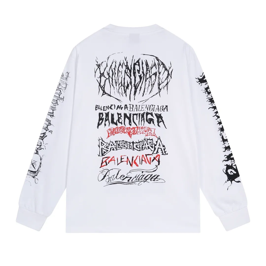 🅿️210 real photos [Top version. Official website quality] BALENCI*GA/Paris. 2024 new style. Year of the Dragon limited print long-sleeved T-shirt, synchronized with brick cabinets. Developed genuine product at the first time, enjoy printing and comparison! The fabric is made of Paris ZP custom-woven and dyed cotton double yarn. Weighing 260 grams, the cloth surface is clean. The cloth pattern is clear, soft and comfortable. The threads are dyed with no color difference. The classic LOGO is made of environmentally friendly imported materials, drawn silk flowers, with clear letters and three-dimensional effect. Restore the brick cabinet. Welcome to compare, the version adopts the OS loose shoulder version. Same style for men and women Coding: BL235035 Color: black, white, pink Size: XS S M L