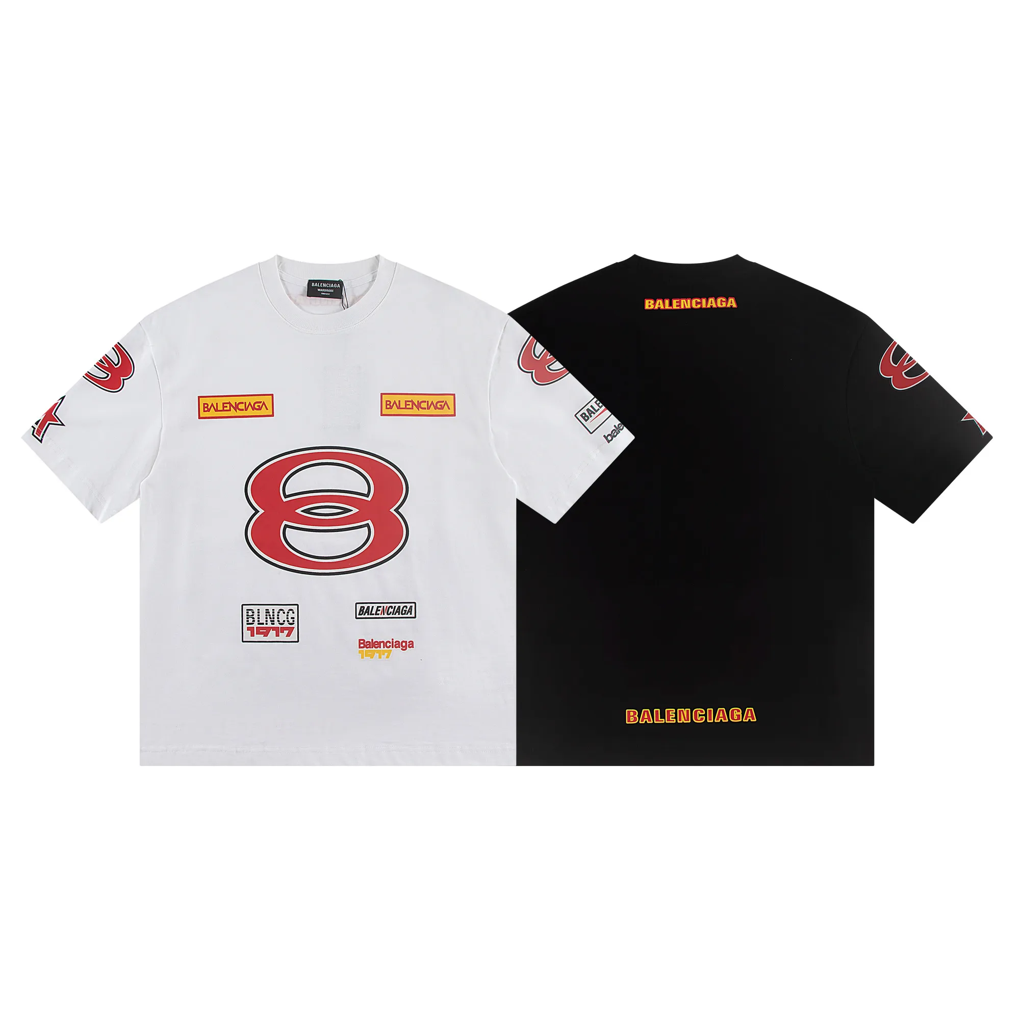 🅿️160 Balenciaga 2026 heavy industry new T-shirt Material: Made of high version 300g double yarn combed cotton Size: S M L XL Color: black and white Style number: W2802