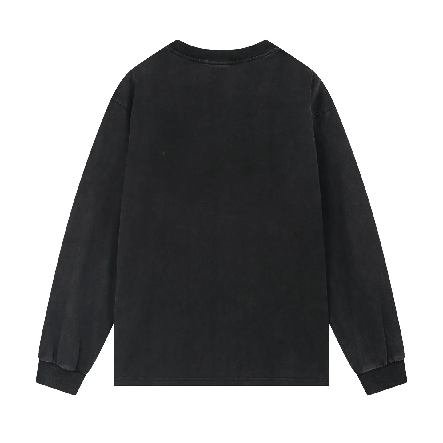 🅿️260 BALENCI*GA Paris new LOGO printed washed long-sleeved T-shirt. The front LOGO is printed with environmentally friendly glue. The effect is three-dimensional. The hand-made master positions the fixed points and wears it to make it old. Restore the brick cabinet. Exclusively woven and dyed 280g fabric. The thread is dyed in the same cylinder with zero color difference. The version adopts OS loose off-shoulder version. Welcome to compare. Same style for men and women -Color: washed black -SIZE: Xs S M L Style number 8645#