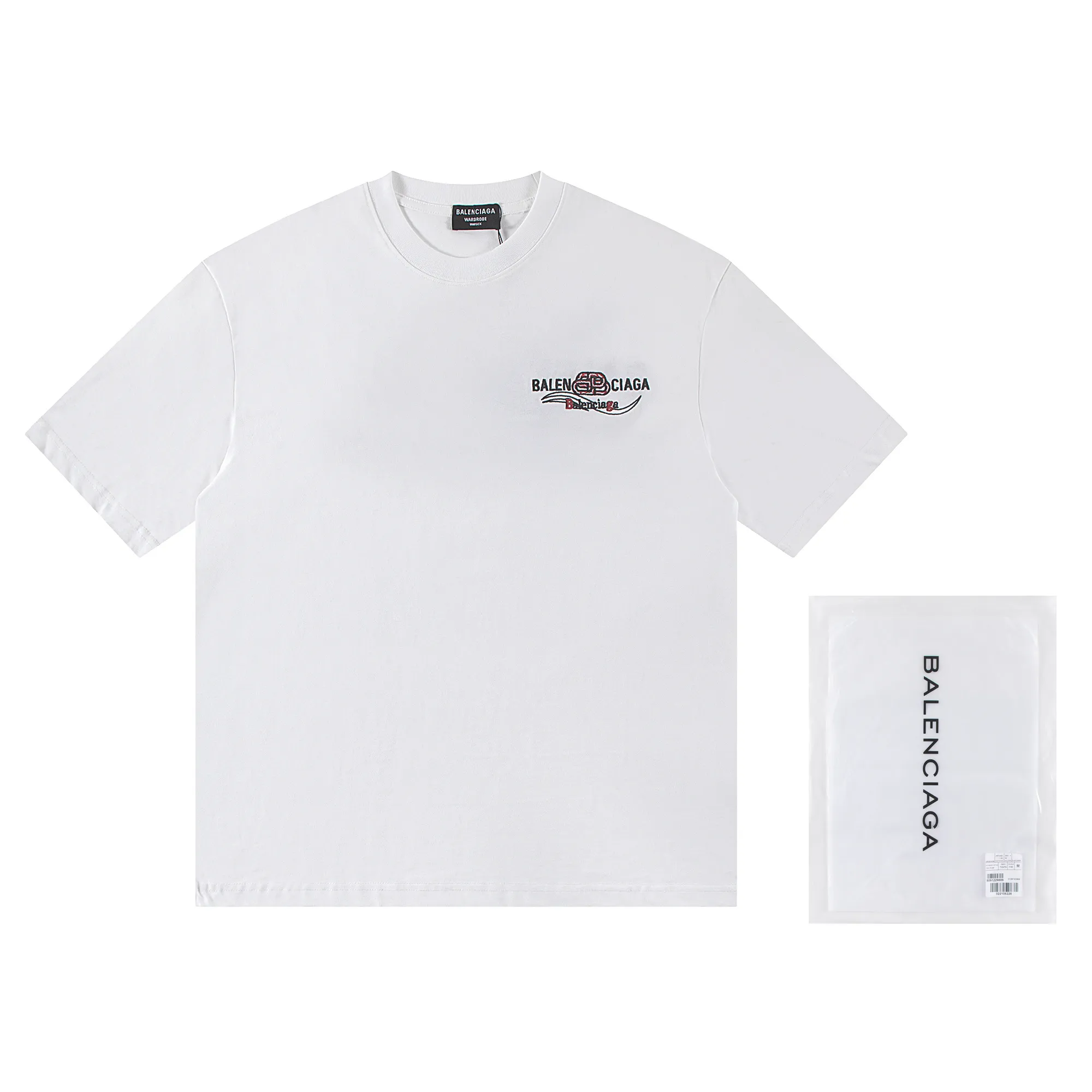 🅿️170 Balenciaga2026 embroidery🪡New T-shirt Material: Made of high version 300g double yarn combed cotton Size: S M L XL Color: black and white Style number: W2810