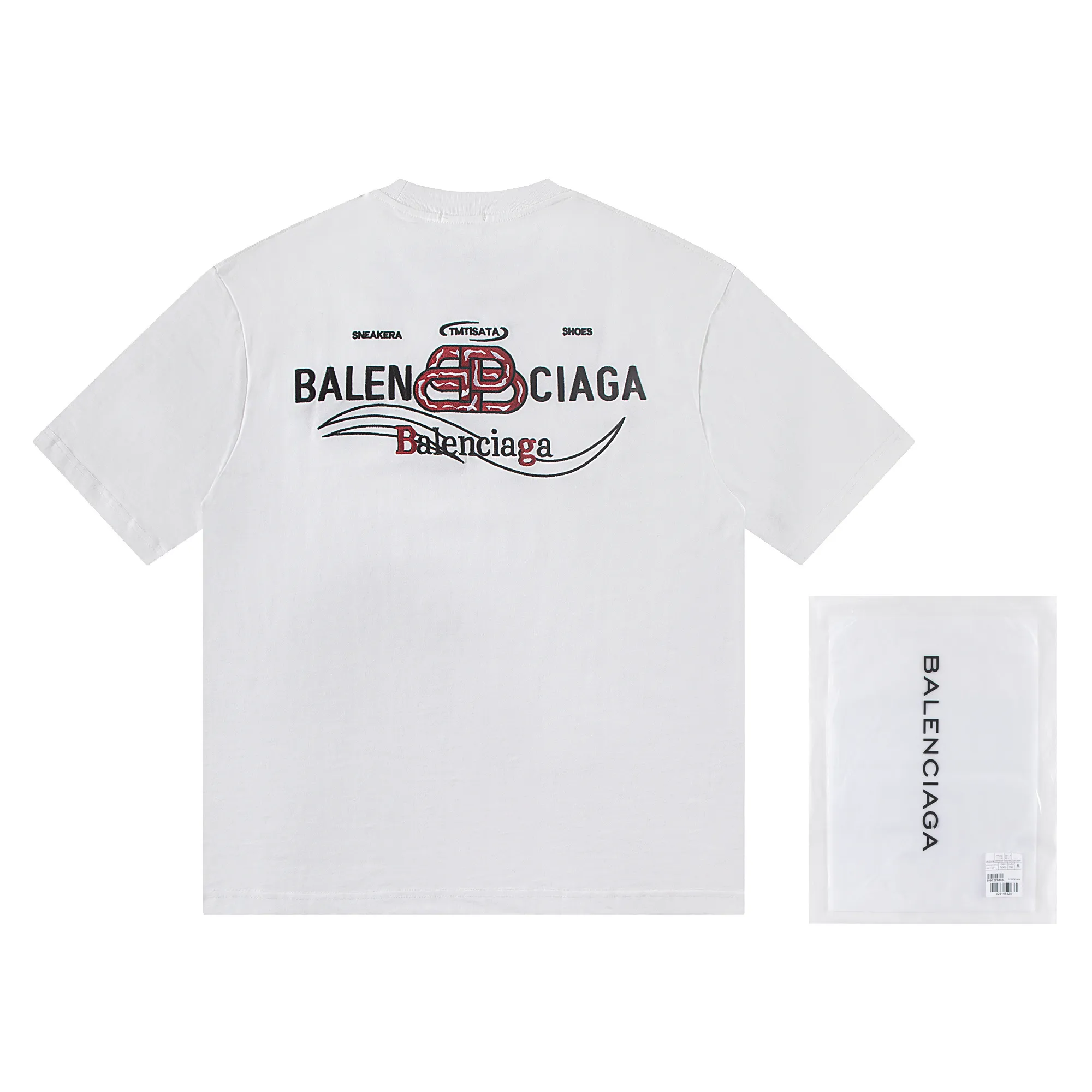 🅿️170 Balenciaga2026 embroidery🪡New T-shirt Material: Made of high version 300g double yarn combed cotton Size: S M L XL Color: black and white Style number: W2810
