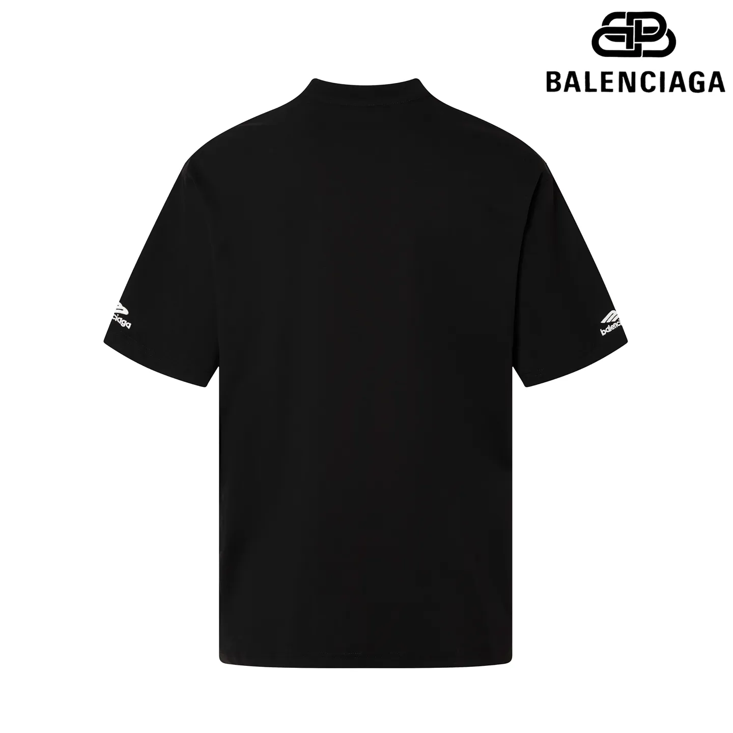 🅿️160 9172# Detailed picture Top version [[BALENCIA*GA] official website quality Paris new ski series 3M classic LOGO embroidered short-sleeved T-shirt OS version Loose dropped shoulders Same style for men and women Fabric: 260 grams 100% cotton double yarn Technology: embroidery on the front left and right sleeves Garment washing Shape solid color Color: black white Size: XS S M L