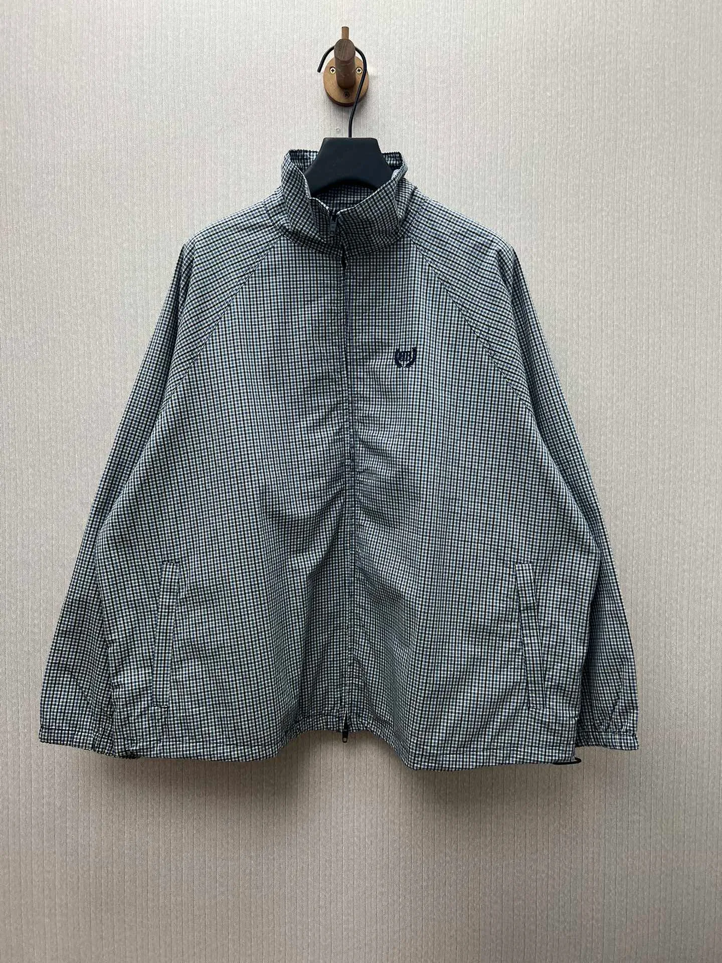 🅿️680 Paris 25ss new black and white plaid cotton and linen zipper jacket loose fit men's high version code number: 1.2.3.