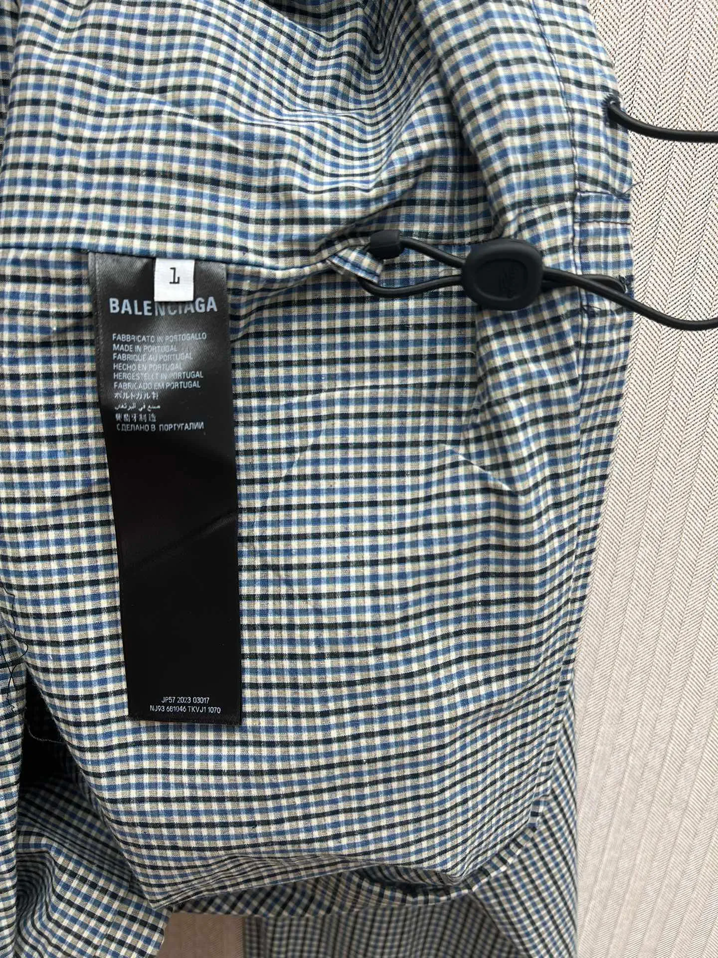 🅿️680 Paris 25ss new black and white plaid cotton and linen zipper jacket loose fit men's high version code number: 1.2.3.