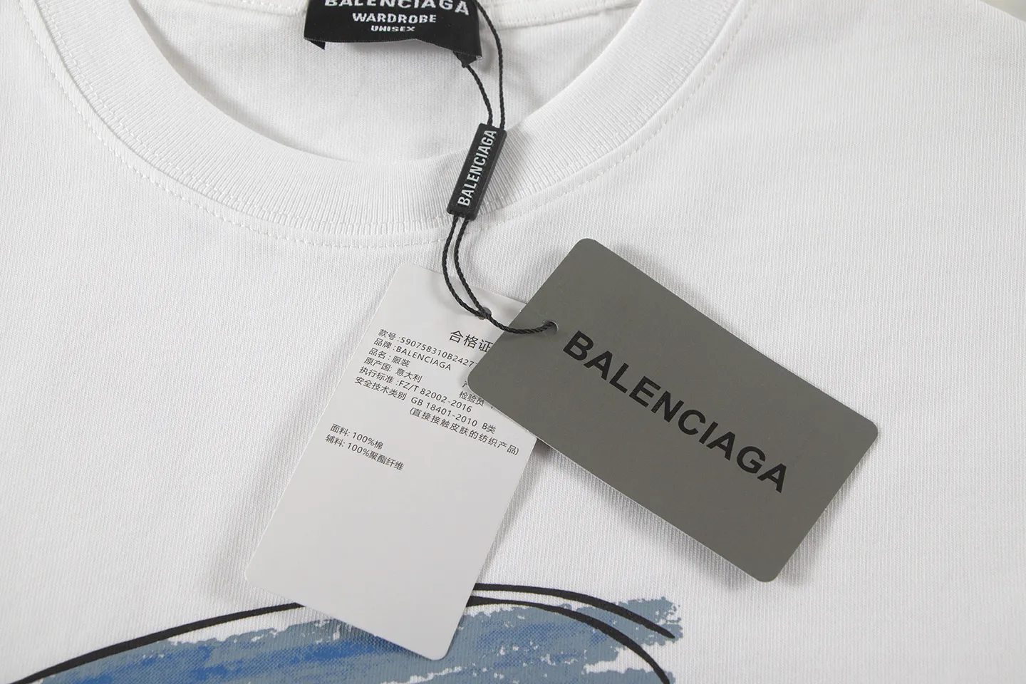 🅿️160 Balenciaga2026 new painted T-shirt Material: Made of high version 300g double yarn combed cotton Size: S M L XL Color: black and white Style number: W2806