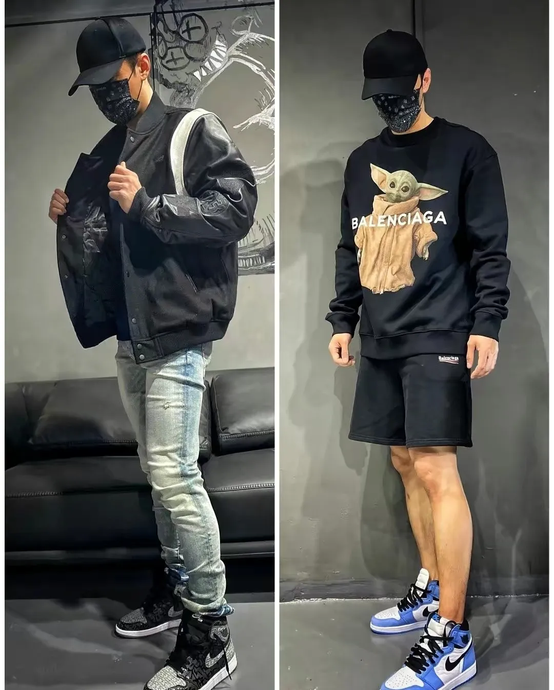 ♻️💯Upper body reference model picture❤️Balenciaga 21SS BLCG Balenciaga Wave Cola Shorts, a classic and versatile style is here! With these pants, they look perfect no matter what outfit you wear! Get it now! Customized special fabrics, ready-to-wear washable, soft and comfortable to the touch.  360 grams of dust-free sweatshirt fabric, washed and cut. Imported environmentally friendly water glue is added to the garment and washed twice to ensure consistent printing. Customized wash mark. This year's sincere shorts LOGO adopts Japanese Tajima embroidery technology, and the printing is full and meticulous. Color: Black/Grey/White/Blue Size: XS-L P:300