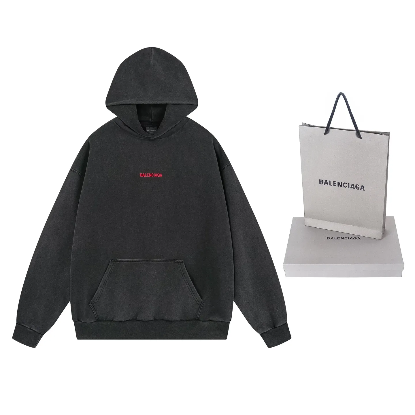 🅿️340 real shots [Top version. Official website quality] BALENCI*GA/25 new model. The latest SS25 style hooded sweatshirt with Paris LOGO embroidery on the front and back. Research and development at the first time, different market currencies. Comparisons welcome. The fabric is made of Paris ZP custom-woven and dyed cotton sweatshirt. Weighing 460 grams, the cloth surface is clean. The cloth pattern is clear, soft and comfortable. The threads are dyed with no color difference. The embroidery is done with embroidery machines imported from Tajima, and the garments are washed and aged. Jubie market currency. Welcome to compare. The version adopts OS loose shoulder design. Same style for men and women. Code: BL259969 Color: washed black Size: XS S M L