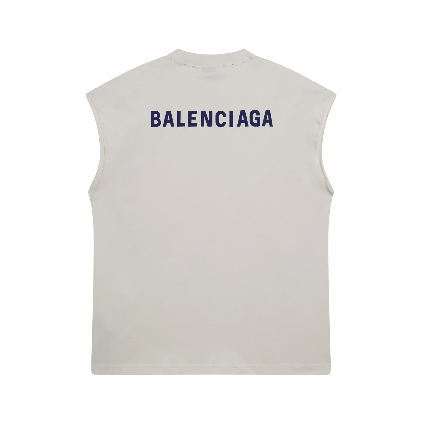 🅿️170 real photos [Top version. Official website quality] BALENCI*GA/25 new model. Distressed sleeveless T-shirt with Paris LOGO embroidery on the front and back #SS25 latest style. Research and development at the first time, different market currencies. Comparisons welcome. The fabric is made of Paris ZP custom-woven and dyed cotton double yarn. Weighing 260 grams, the cloth surface is clean. The cloth pattern is clear, soft and comfortable. The threads are dyed with no color difference. The embroidery is done with embroidery machines imported from Tajima, and the garments are washed and worn to make them look old. Jubie market currency. Welcome to compare. The version adopts OS loose shoulder design. Same style for men and women. Code: BL253695 Color: Beige Size: XS S M L