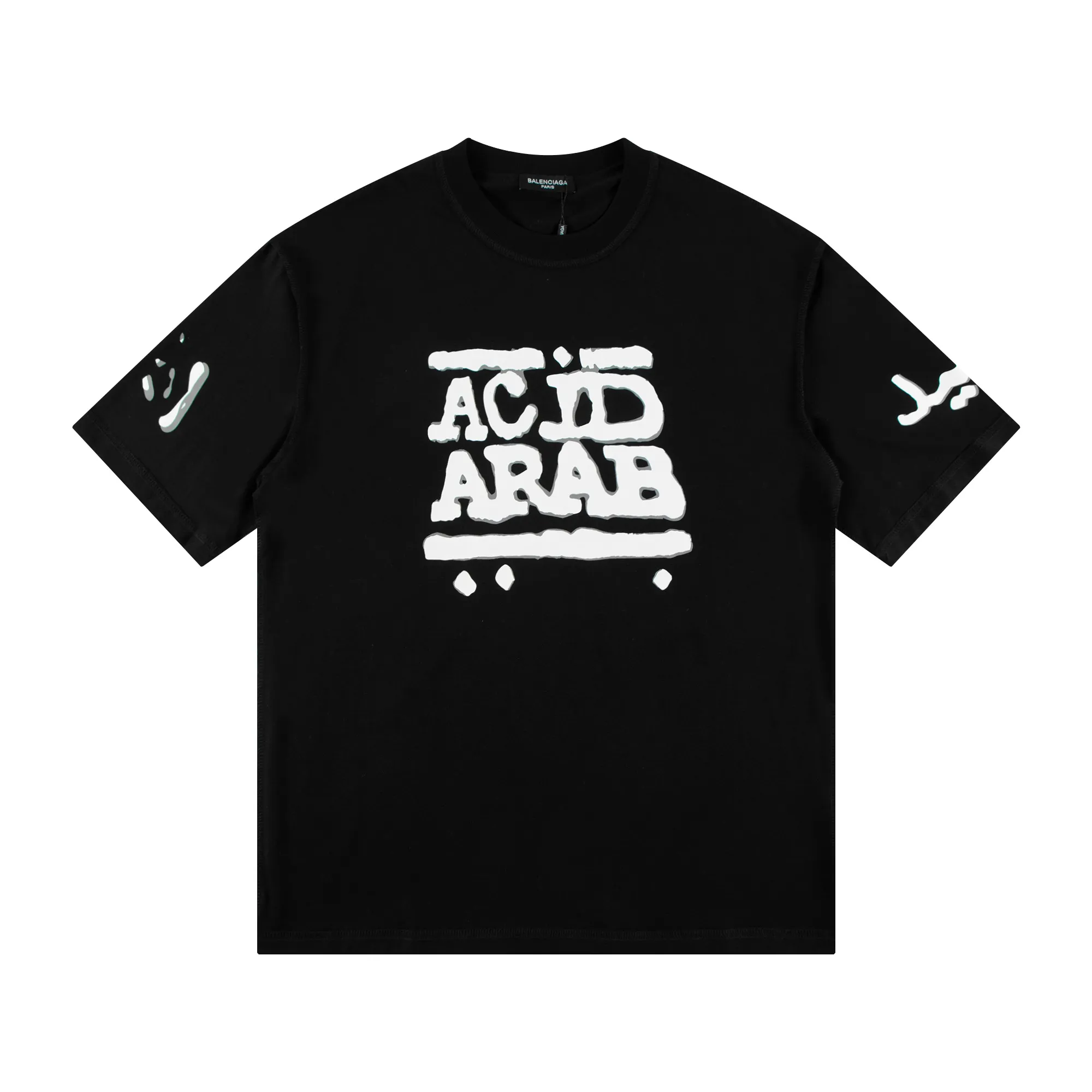 🅿️150 Style: 2026 new Balenciaga short-sleeved T-shirt Material: High version 300g double yarn combed cotton Size: S～XL Color: Black Style number: H1038