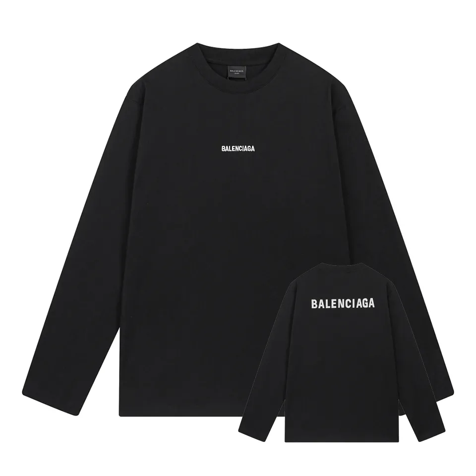 🅿️250 BALENCI*GA Paris classic letter embroidery long-sleeved T-shirt. The classic letters on the front and back are embroidered with imported Tajima embroidery machines. Restored brick cabinets. Exclusively woven and dyed 280g fabric. Threads are dyed in the same vat with zero color difference. The version adopts OS loose shoulder version. Welcome to compare. Same style for men and women -Color: black white smoke gray -SIZE: Xs S M L style number 8646#