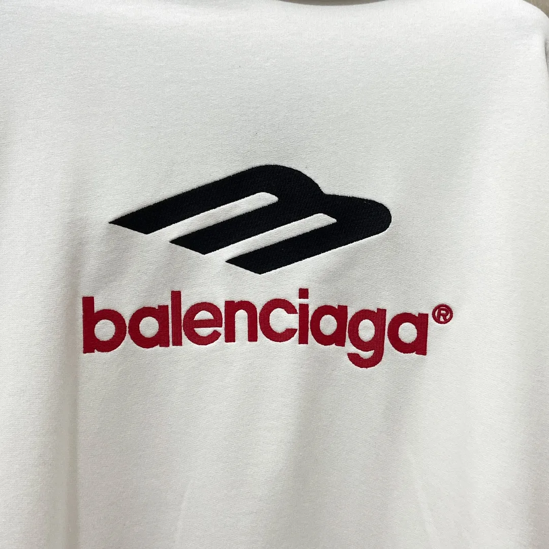 🅿️286 7152# Detailed picture Top version [BALENCIA*GA] Official website quality Paris' new 3M letter large LOGO embroidery series hooded sweatshirt OS version Loose dropped shoulders Unisex style Fabric: 480g 100% cotton terry David sweater Technology: embroidery on the front and back panels, left and right sleeves Garment wash Shape solid color Color: gray blue white Size: XS S M L