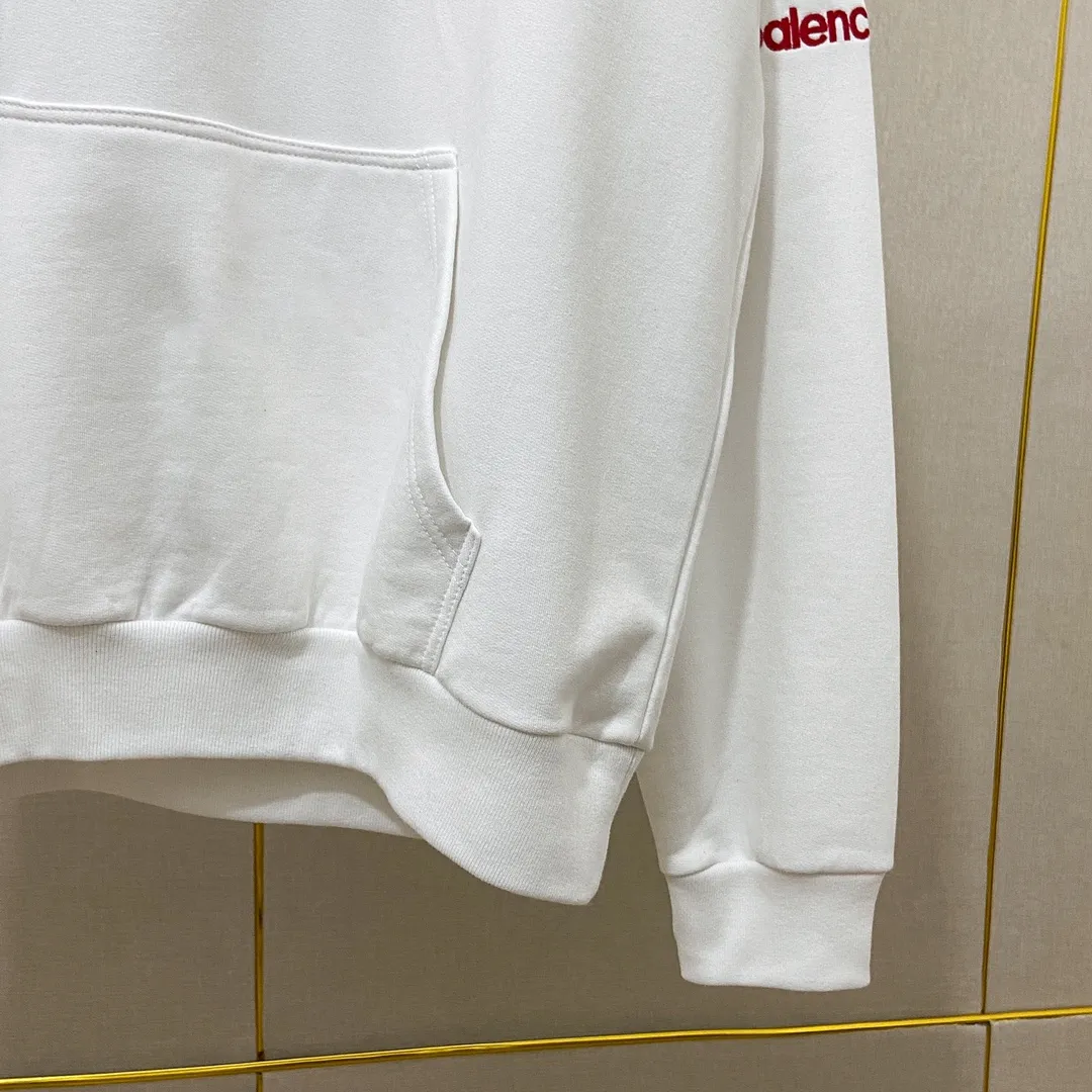 🅿️286 7152# Detailed picture Top version [BALENCIA*GA] Official website quality Paris' new 3M letter large LOGO embroidery series hooded sweatshirt OS version Loose dropped shoulders Unisex style Fabric: 480g 100% cotton terry David sweater Technology: embroidery on the front and back panels, left and right sleeves Garment wash Shape solid color Color: gray blue white Size: XS S M L