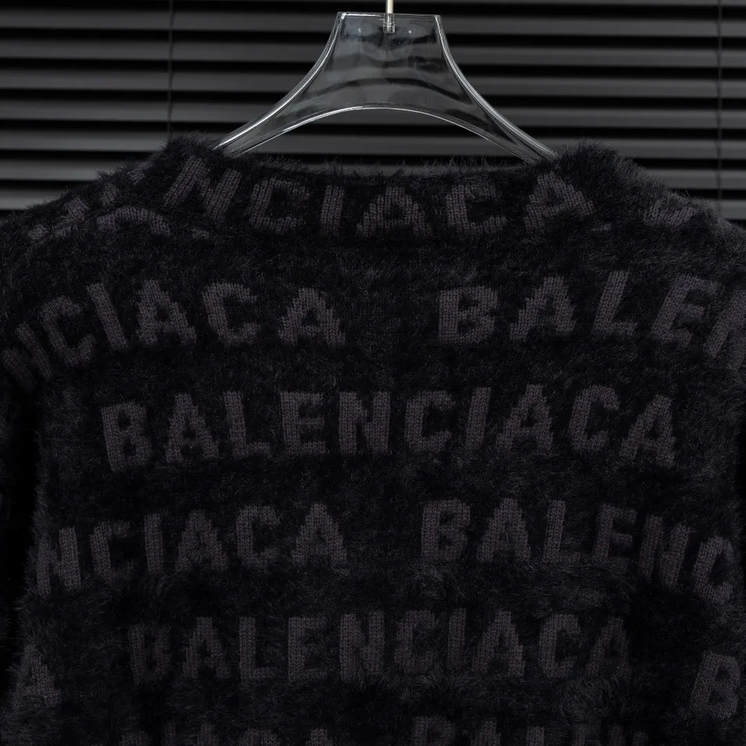 🅿️420 Style: BLA Balenciaga full-print seahorse hair knitted long-sleeved sweater Size: S-XXL Fabric: Wool blend Accessories: Full set of customized original accessories No gender distinction, same style for men and women