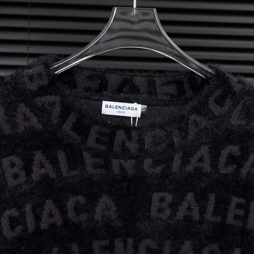 🅿️420 Style: BLA Balenciaga full-print seahorse hair knitted long-sleeved sweater Size: S-XXL Fabric: Wool blend Accessories: Full set of customized original accessories No gender distinction, same style for men and women