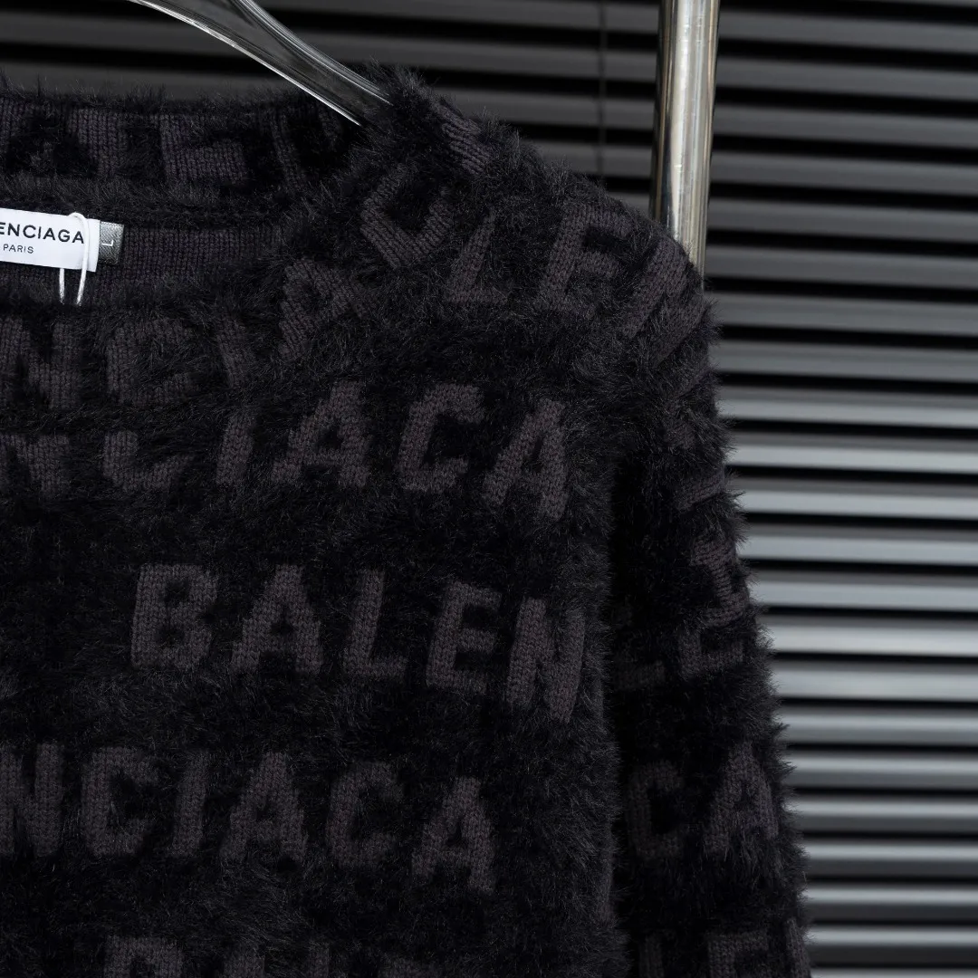 🅿️420 Style: BLA Balenciaga full-print seahorse hair knitted long-sleeved sweater Size: S-XXL Fabric: Wool blend Accessories: Full set of customized original accessories No gender distinction, same style for men and women