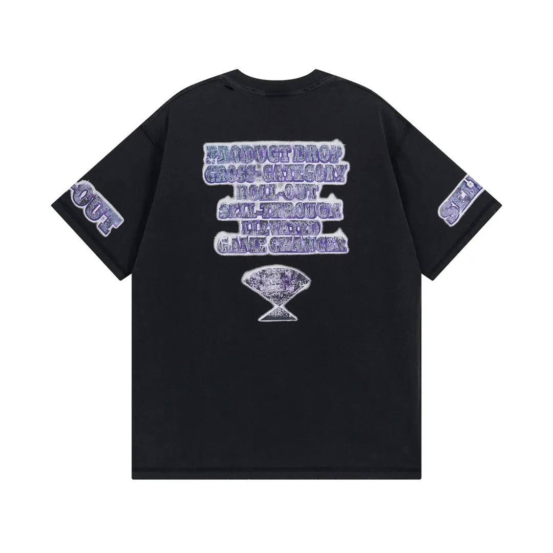 🅿️200 Detailed pictures [Top version. Official website quality] BALENCI*GA/Paris. 2024. SEENOWBUYNOW new style. Large LOGO on the front, back, left and right sleeves, direct-printed washable T-shirt, using reverse bottom method, brick cabinet synchronization. Genuine product developed at the first time, welcome to compare! The fabric is made of Paris ZP custom-woven and dyed cotton double yarn. Weighing 260 grams, the cloth surface is clean. The cloth pattern is clear, soft and comfortable. The threads are dyed with no color difference. The classic LOGO is printed using imported machine-made white ink direct printing. The letters are clear and the effect is three-dimensional. Restore the brick cabinet. Different market currency, welcome to compare, the version adopts OS loose shoulder version. Same style for men and women Coding: BL223353 Color: Washed black Size: XS to L