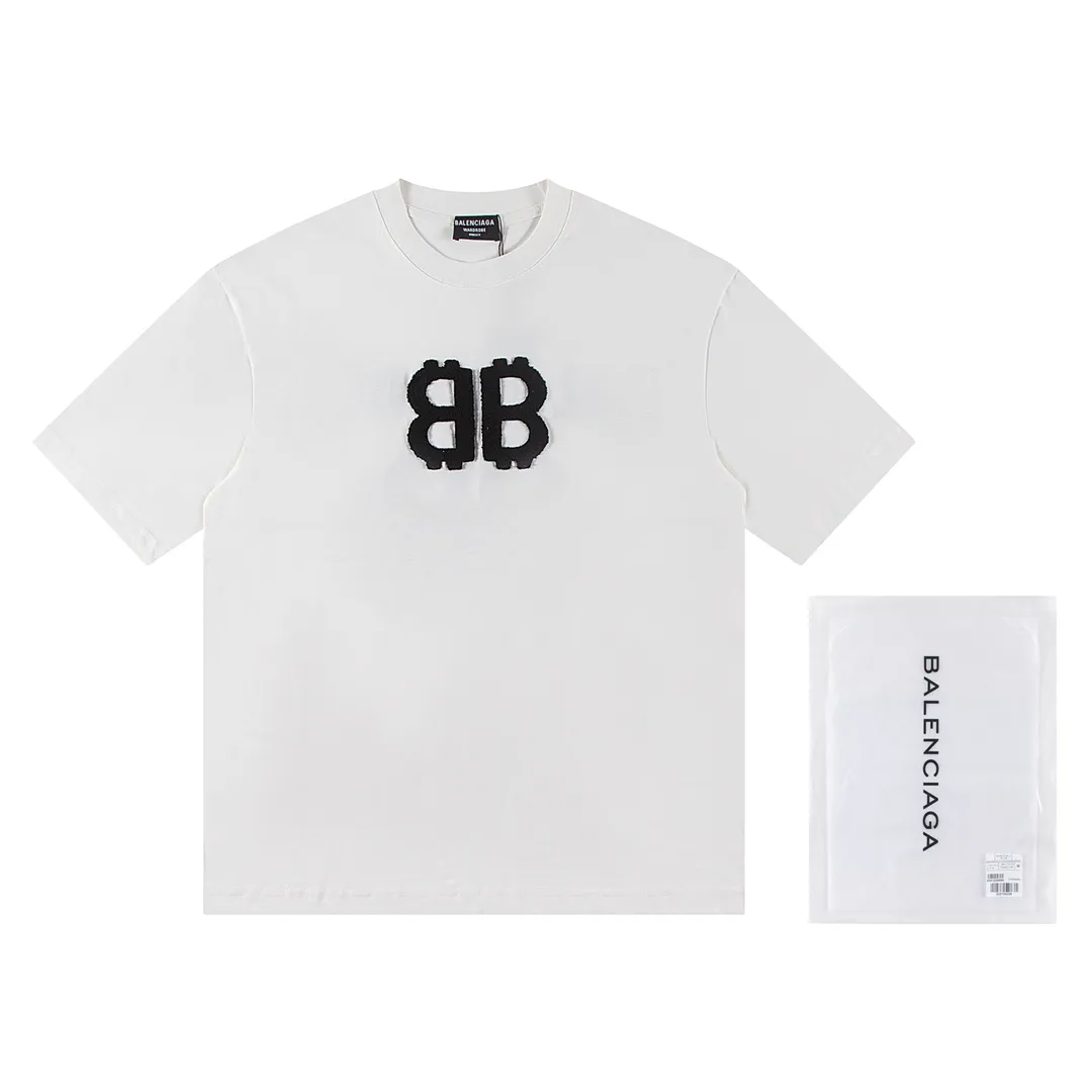 🅿️170 Balenciaga2025 new T-shirt Material: Made of high version 300g double yarn combed cotton Size: S M L XL Color: black and white Style number: W2640