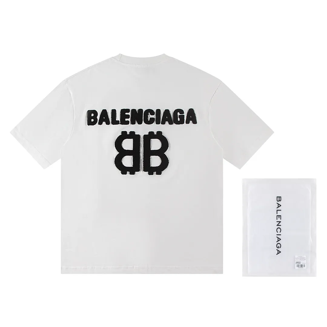 🅿️170 Balenciaga2025 new T-shirt Material: Made of high version 300g double yarn combed cotton Size: S M L XL Color: black and white Style number: W2640