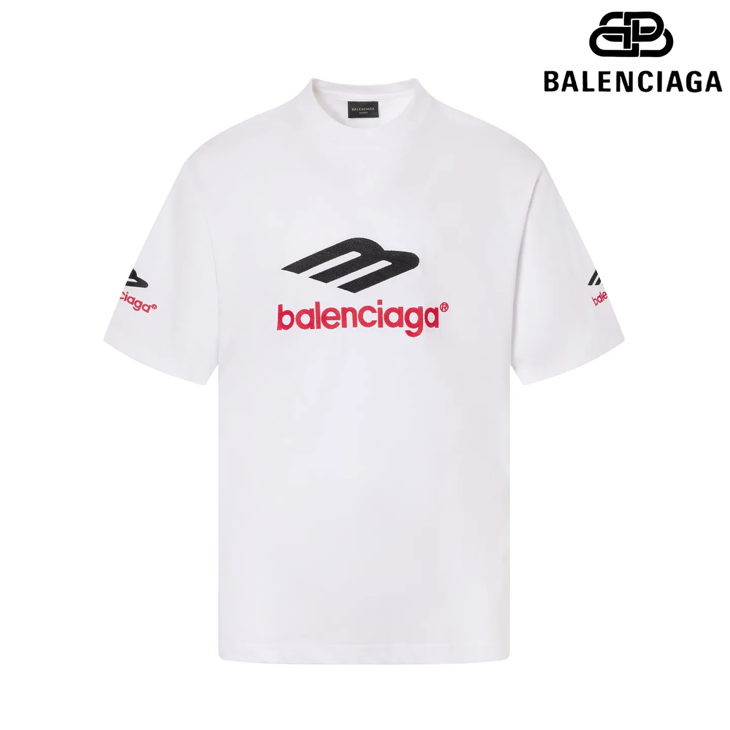 🅿️200 9152# Detailed picture Top version [[BALENCIA*GA] official website quality Paris new classic 3M letters large LOGO icon embroidered short-sleeved T-shirt OS version loose dropped shoulders Unisex style Fabric: 260 grams 100% cotton double yarn Technology: embroidery on the front and rear panels on the left and right sleeves Garment washing Shape solid color Color: dark gray blue white Size: XS S M L