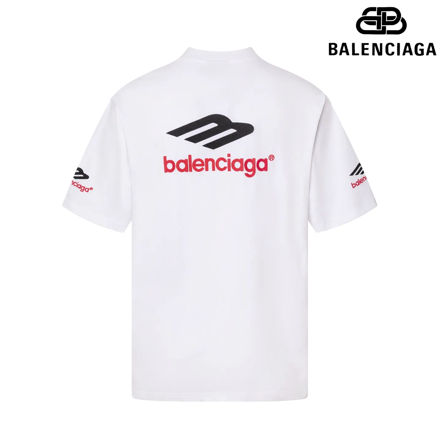 🅿️200 9152# Detailed picture Top version [[BALENCIA*GA] official website quality Paris new classic 3M letters large LOGO icon embroidered short-sleeved T-shirt OS version loose dropped shoulders Unisex style Fabric: 260 grams 100% cotton double yarn Technology: embroidery on the front and rear panels on the left and right sleeves Garment washing Shape solid color Color: dark gray blue white Size: XS S M L