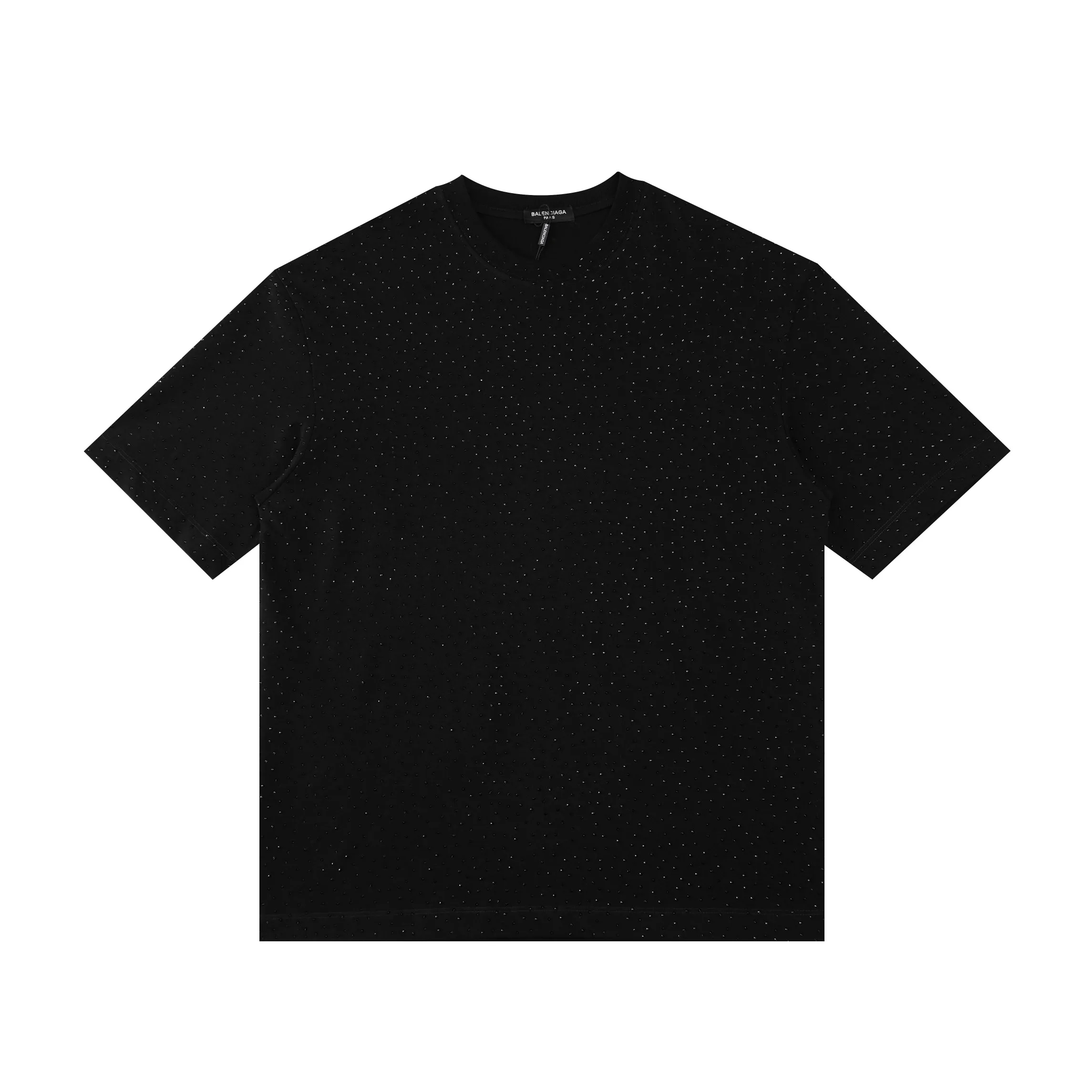 🅿️200 Style: 2026 new Balenciaga starry diamond T-shirt Material: High version of active colored diamonds 300g double yarn combed cotton Size: S～XL Color: Black Style number: H999