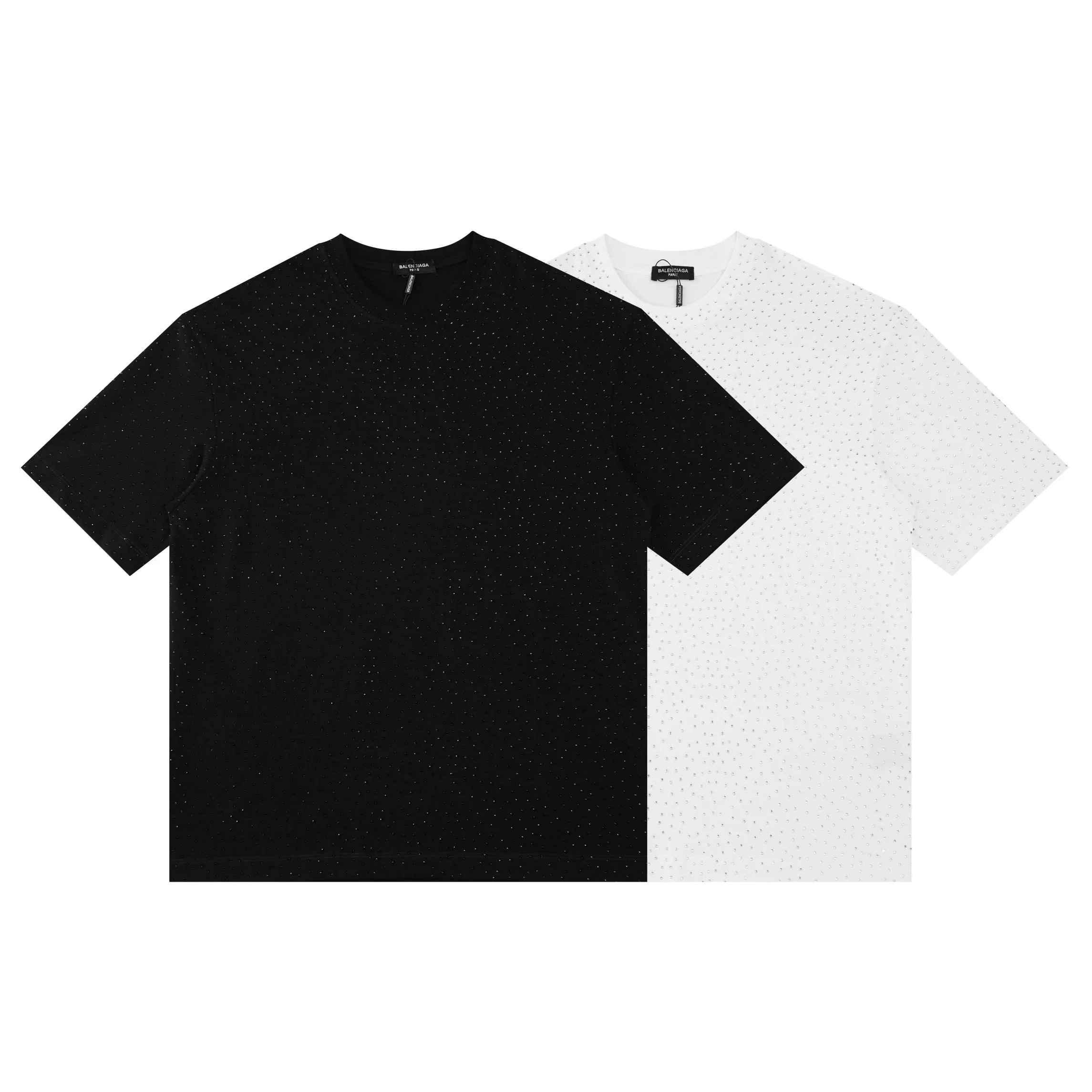 🅿️200 Style: 2026 new Balenciaga starry diamond T-shirt Material: High version of active colored diamonds 300g double yarn combed cotton Size: S～XL Color: Black Style number: H999