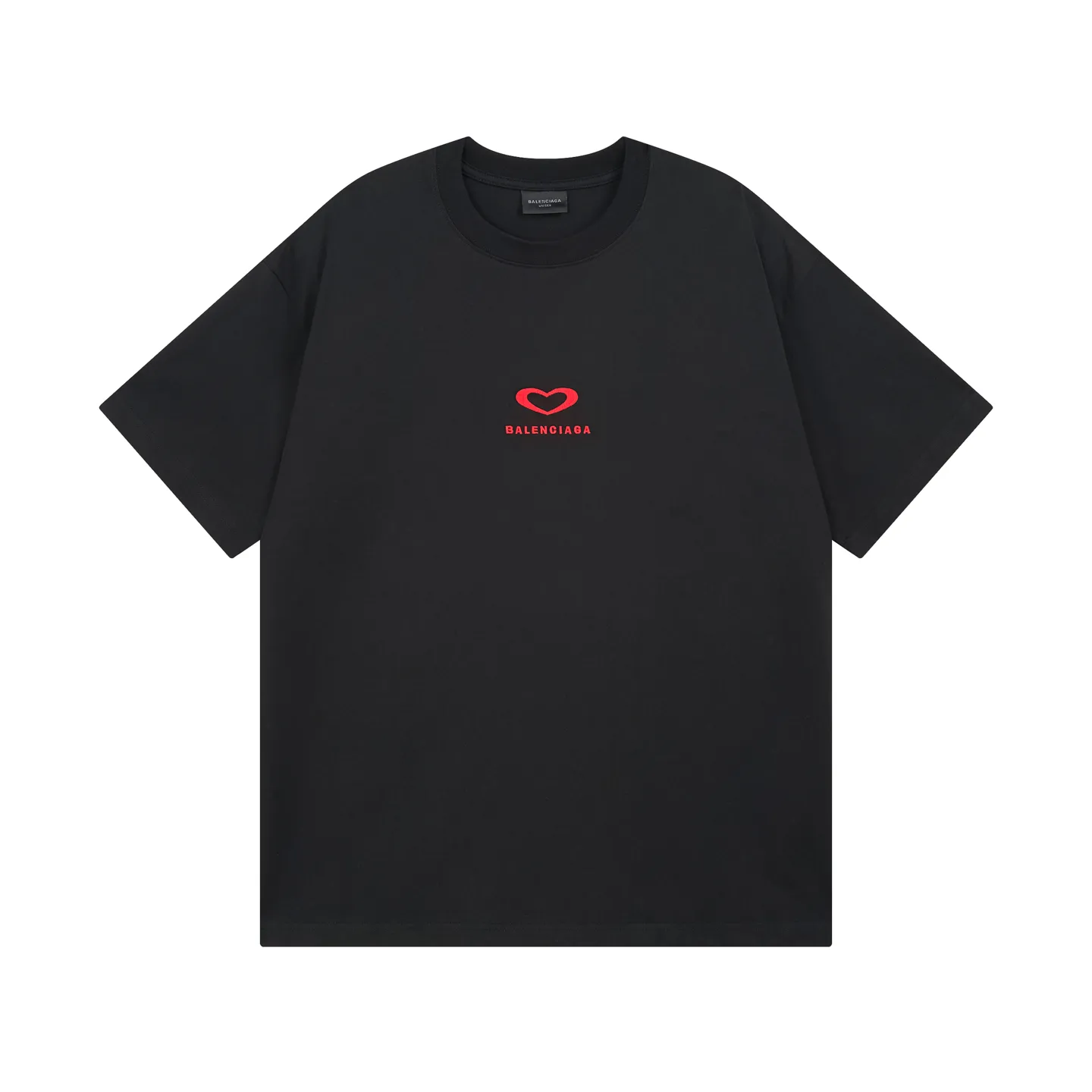 🅿️186 real photos [Top version. Official website quality] BALENCI*GA/Paris. SS25 latest model, Paris Chinese Valentine's Day limited edition, short-sleeved T-shirt with love LOGO embroidery on the front and love LOGO printing on the back. Brick cabinet synchronization. Genuine product developed at the first time, welcome to compare! The fabric is made of Paris ZP custom-woven and dyed cotton double yarn. Weighing 260 grams, the cloth surface is clean. The cloth pattern is clear, soft and comfortable. The threads are dyed with no color difference. The embroidery is done using imported Tajima embroidery machines. The printing uses environmentally friendly imported rubber paddles. The letters are clear and the effect is three-dimensional. The version adopts OS loose shoulder design. Same style for men and women. Code: BL253721 Color: black, red, pink, off-white Size: XS S M L