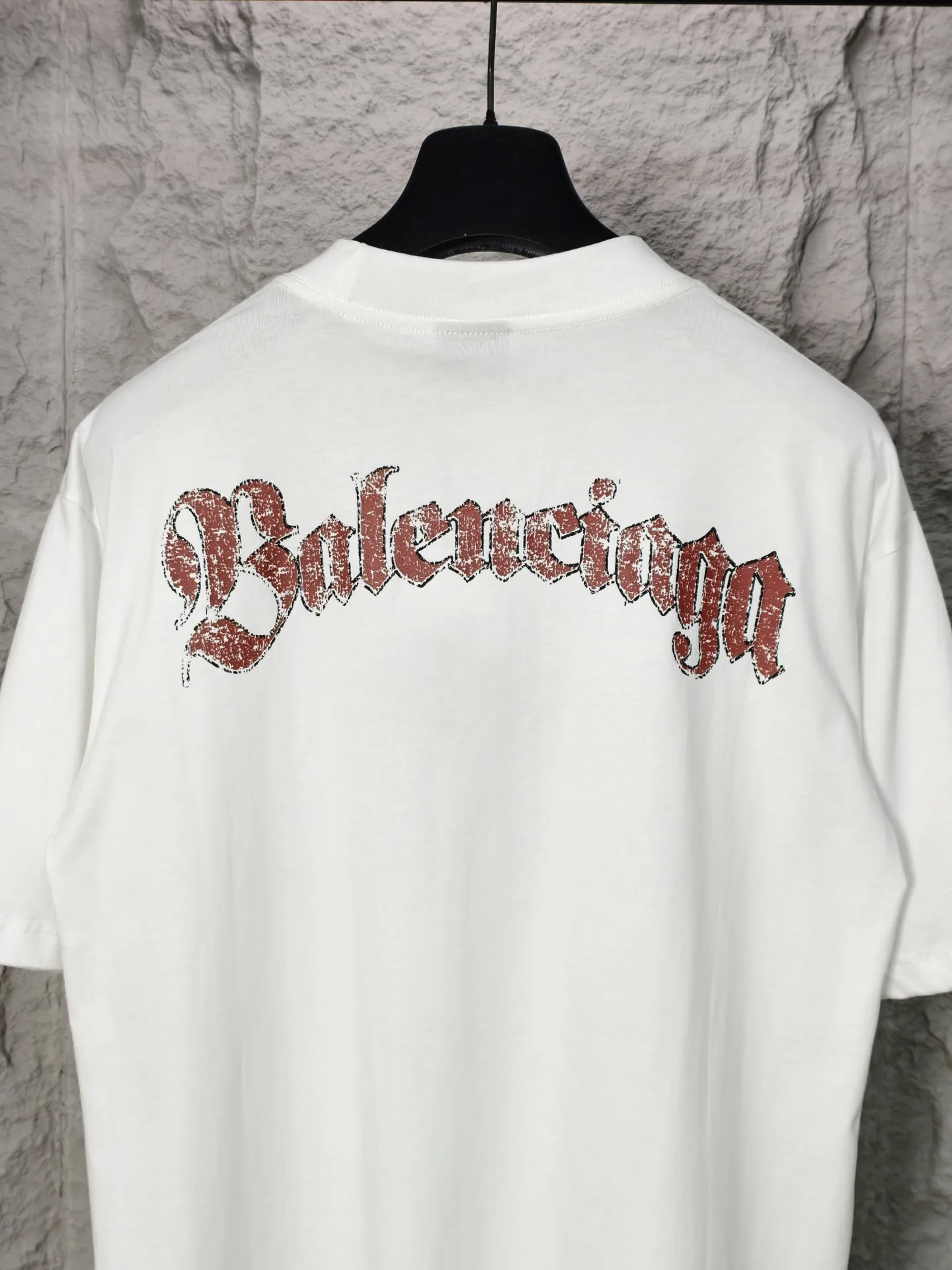 🅿️190 9208# Actual photo top version [[BALENCIA*GA] official website quality Paris new front and rear letter badge icon LOGO printed short-sleeved T-shirt OS version loose dropped shoulders Unisex style Fabric: 260g 100% cotton double yarn Technology: front and rear digital direct printing Garment washing Shape solid color Color: black off-white Size: XS S M L