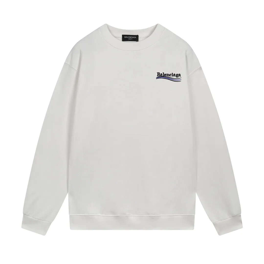🅿️240 Detailed picture [Top version. Official website quality] BALENCI*GA/Paris #Classic style. Coke embroidered round neck sweatshirt. The fabric is made of Paris ZP custom-woven and dyed cotton sweatshirt. The weight is 450 grams. The cloth surface is clean. The cloth pattern is clear, soft and comfortable. The threads are dyed with no color difference. The classic pattern embroidery uses an imported embroidery machine, and the embroidery thread color is embroidered according to the original color. It is produced according to the pictures in the Jubie market. The letters are clear. The three-dimensional effect is strong. The version adopts the OS loose shoulder version. The same style for men and women. Coding: BL235565 Color: black, white, dark gray, blue, off-white Size: XS S M L
