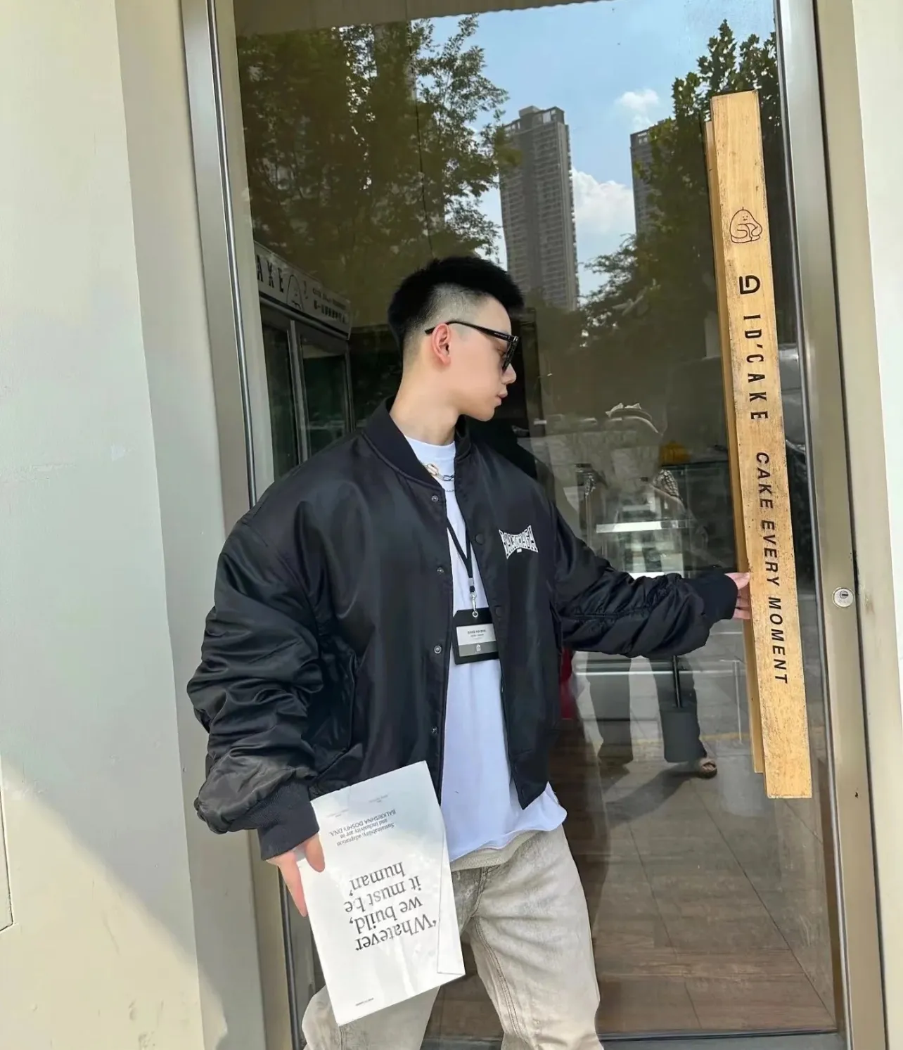 Balenciaga / Balenciaga Hollow logo embroidered baseball flight cotton jacket Upper body information picture ℹ️