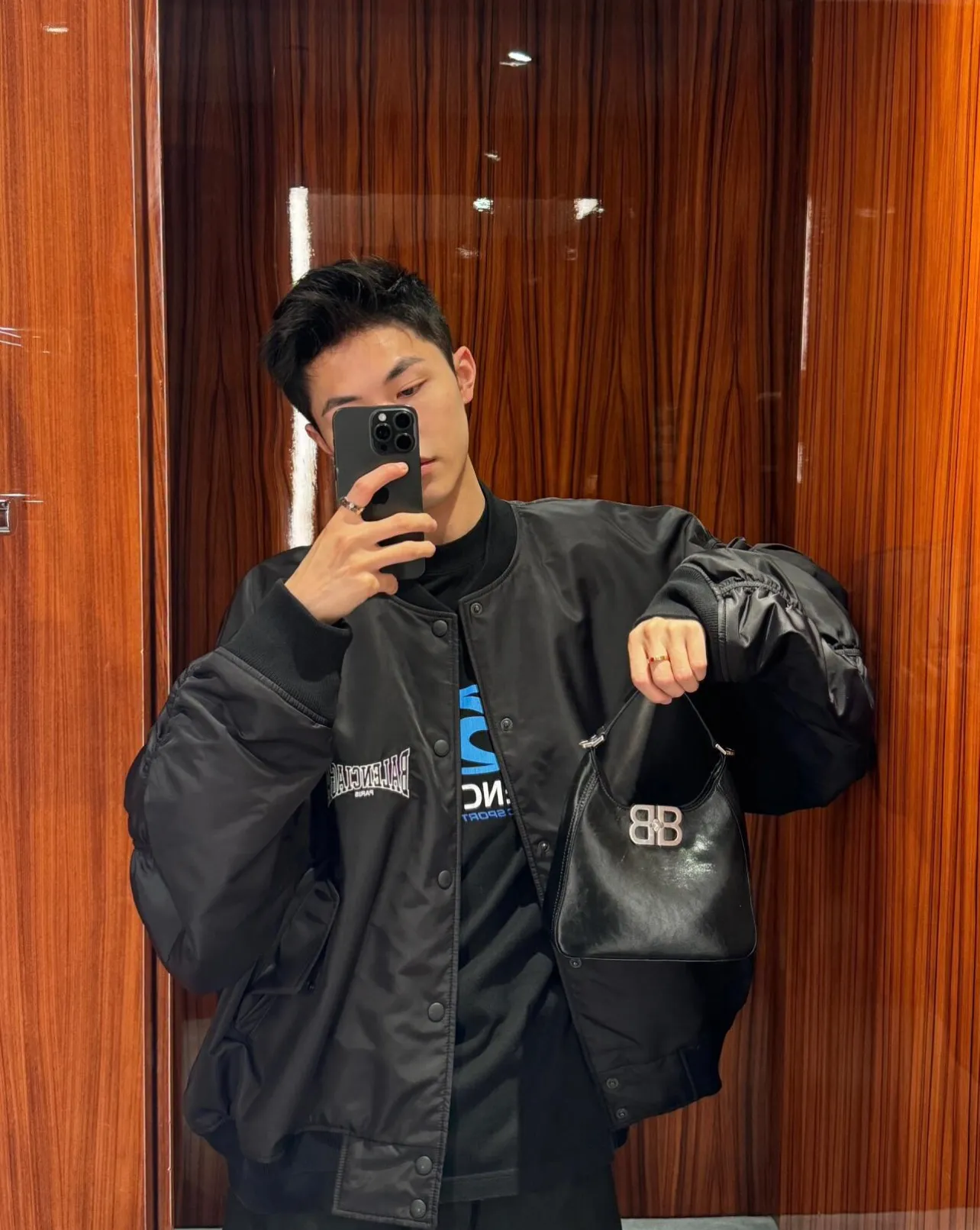 Balenciaga / Balenciaga Hollow logo embroidered baseball flight cotton jacket Upper body information picture ℹ️