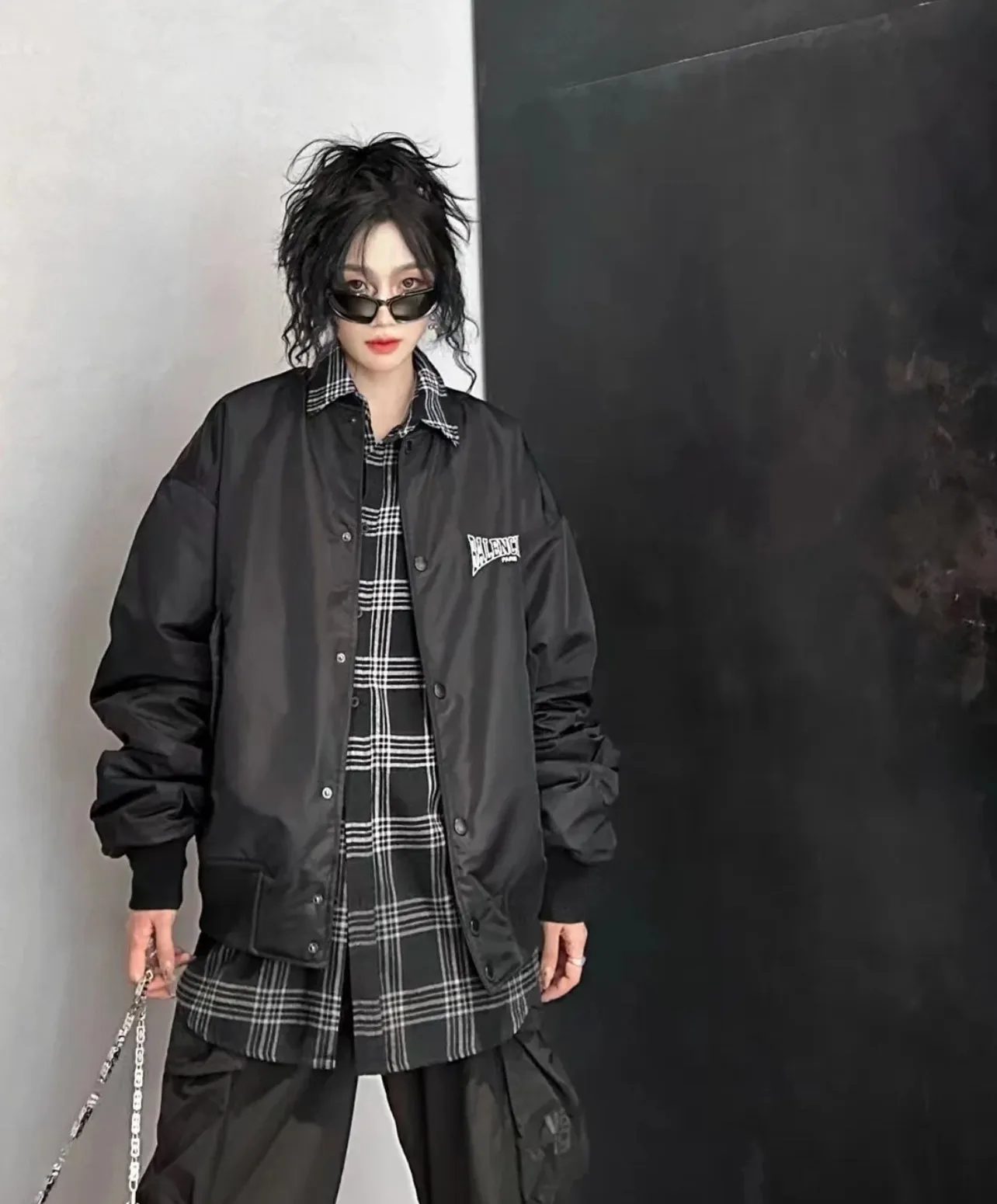 Balenciaga / Balenciaga Hollow logo embroidered baseball flight cotton jacket Upper body information picture ℹ️