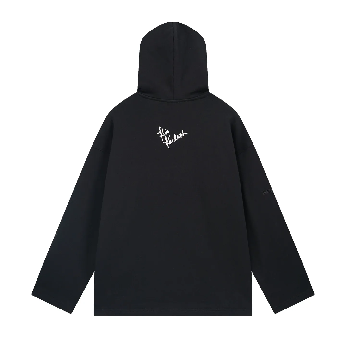 🅿️340 real shots [Top version. Official website quality] BALENCI*GA/25 new model. The front is directly printed with Kardashian's portrait art work, the back is printed with artistic signature, and the right sleeve is embroidered with English frayed distressed hooded sweatshirt, the latest SS25 autumn and winter style. Research and development at the first time, different market currencies. Comparisons welcome. The fabric is made of Paris ZP custom-woven and dyed cotton sweatshirt, with a weight of 460 grams. The cloth surface is clean. The cloth pattern is clear, soft and comfortable. Printing adopts computer direct printing. The garments are washed and worn to make them look old. Jubie market currency. Welcome to compare. The version adopts OS loose shoulder design. Same style for men and women. Code: BL259937 Color: Black Size: XS S M L