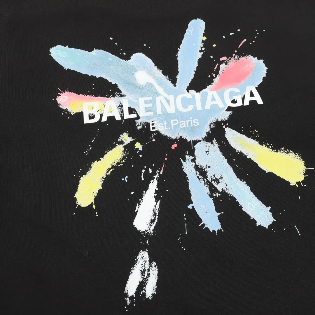 🅿️500 Balenciaga 25FW painted letter round neck sweatshirt, 480g high-grade combed cotton fabric, counter collar label, purchase-grade white thick plate hangtag, original hanging grain, three-dimensional foam printing on the front and back, strong layering, same style for men and women, couple style, oversize version, loose size: S-XL