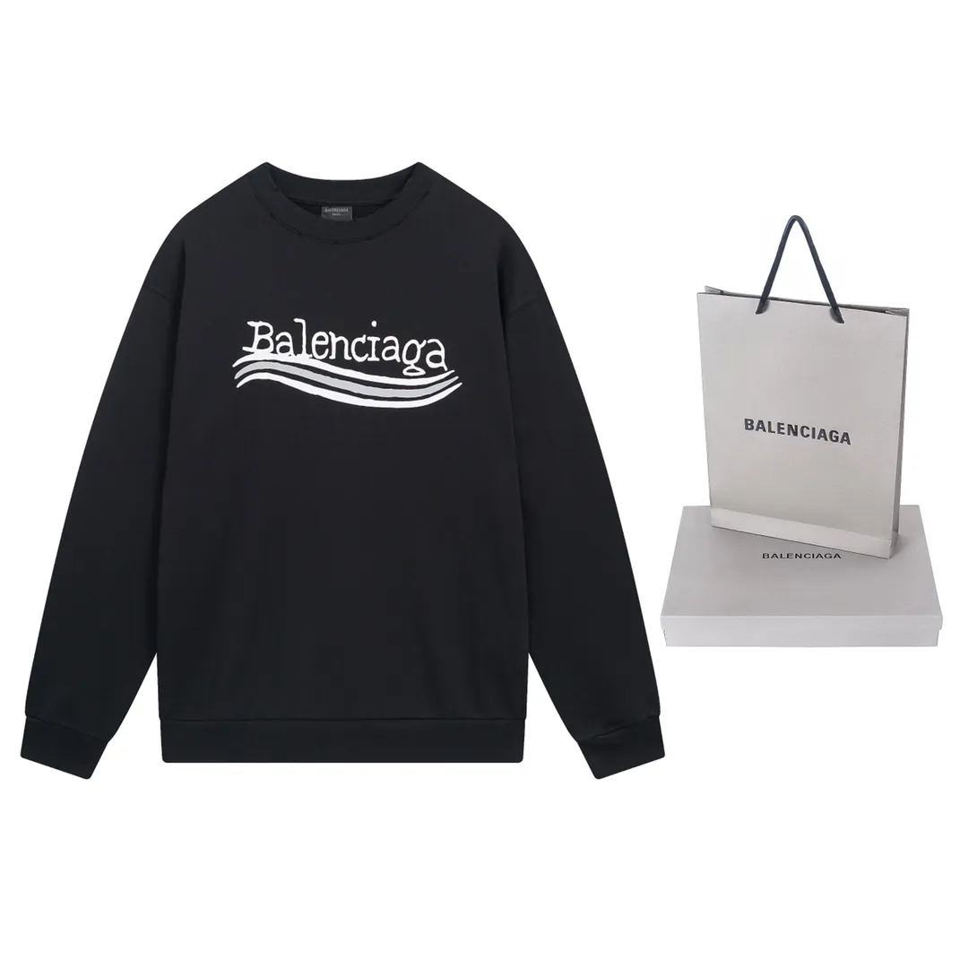 🅿️260 detailed pictures [Top version. Official website quality] BALENCI*GA/Paris #New front and rear Coke classic LOGO graffiti round neck sweatshirt #2023 autumn and winter new style. Brick cabinet synchronization.                       The fabric is made of Paris ZP custom-woven and dyed cotton sweatshirt. The weight is 450 grams. The cloth surface is clean. The cloth pattern is clear, soft and comfortable. The color fastness is good. It is not easy to change color. The printing uses a circular machine to imitate hand-painted effects. There are no burrs. The color is returned to the original board and the brick cabinet is restored. The version adopts OS loose shoulder design. Same style for men and women. Code: BL235570 Color: black, pink Size: XS S M L