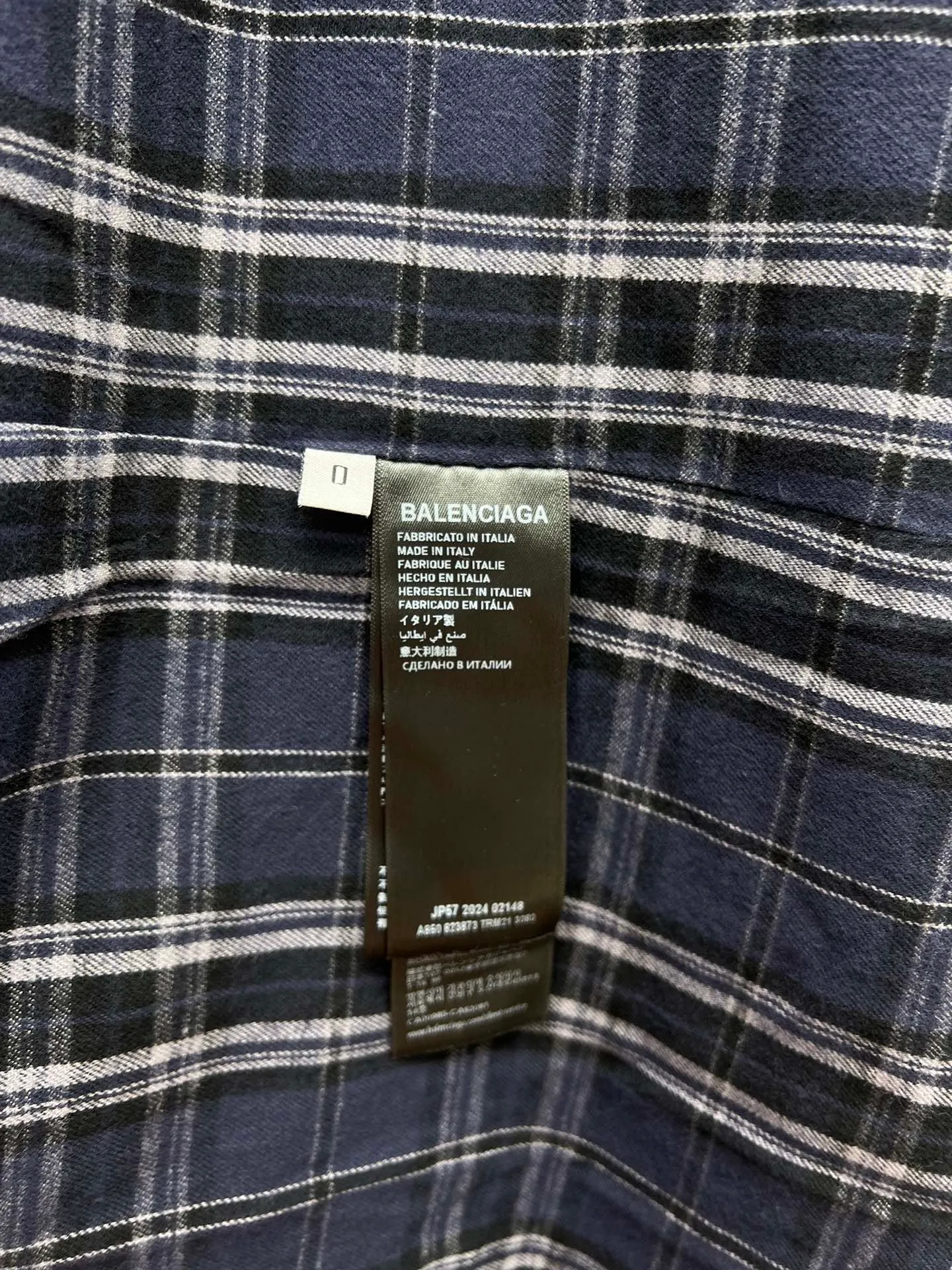 🅿️660 Paris 25ss new hooded zipper jacket Navy blue and gray plaid flannel hooded zipper jacket High version Code number: S.M.L.