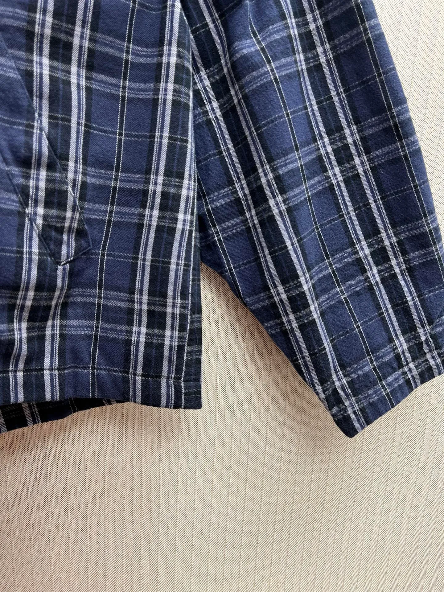 🅿️660 Paris 25ss new hooded zipper jacket Navy blue and gray plaid flannel hooded zipper jacket High version Code number: S.M.L.