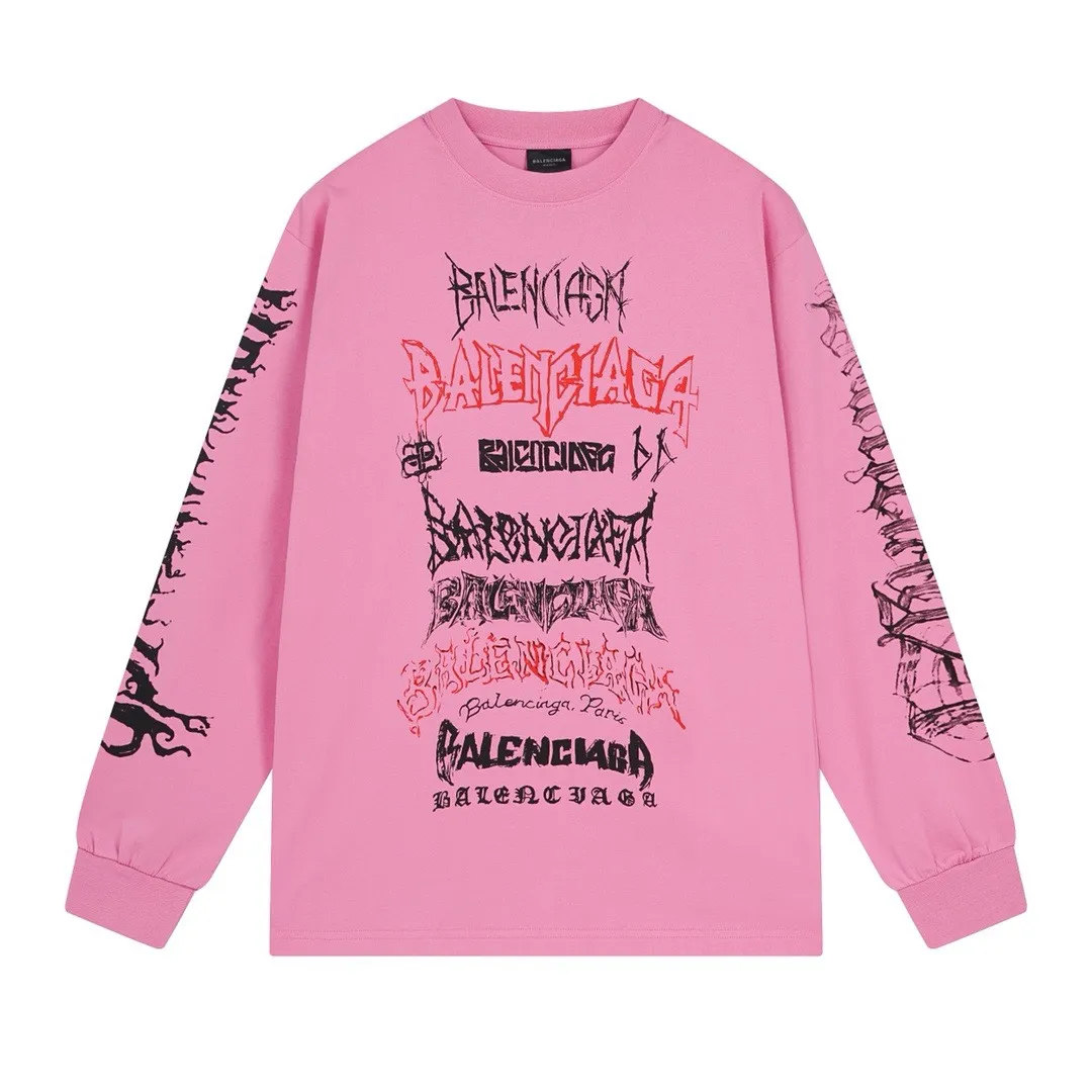 🅿️210 real photos [Top version. Official website quality] BALENCI*GA/Paris. 2024 new style. Year of the Dragon limited print long-sleeved T-shirt, synchronized with brick cabinets. Developed genuine product at the first time, enjoy printing and comparison! The fabric is made of Paris ZP custom-woven and dyed cotton double yarn. Weighing 260 grams, the cloth surface is clean. The cloth pattern is clear, soft and comfortable. The threads are dyed with no color difference. The classic LOGO is made of environmentally friendly imported materials, drawn silk flowers, with clear letters and three-dimensional effect. Restore the brick cabinet. Welcome to compare, the version adopts the OS loose shoulder version. Same style for men and women Coding: BL235035 Color: black, white, pink Size: XS S M L
