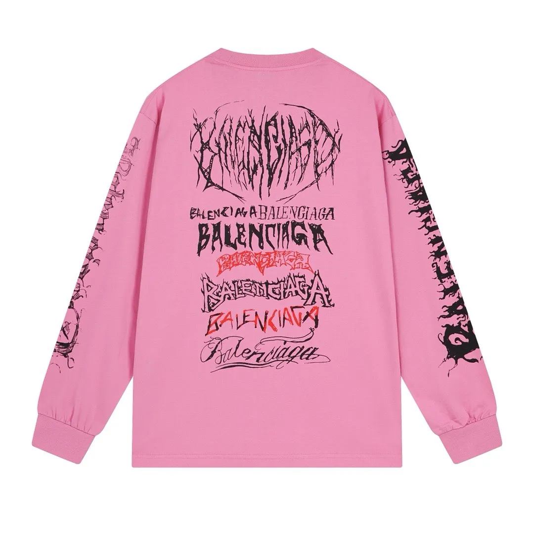 🅿️210 real photos [Top version. Official website quality] BALENCI*GA/Paris. 2024 new style. Year of the Dragon limited print long-sleeved T-shirt, synchronized with brick cabinets. Developed genuine product at the first time, enjoy printing and comparison! The fabric is made of Paris ZP custom-woven and dyed cotton double yarn. Weighing 260 grams, the cloth surface is clean. The cloth pattern is clear, soft and comfortable. The threads are dyed with no color difference. The classic LOGO is made of environmentally friendly imported materials, drawn silk flowers, with clear letters and three-dimensional effect. Restore the brick cabinet. Welcome to compare, the version adopts the OS loose shoulder version. Same style for men and women Coding: BL235035 Color: black, white, pink Size: XS S M L
