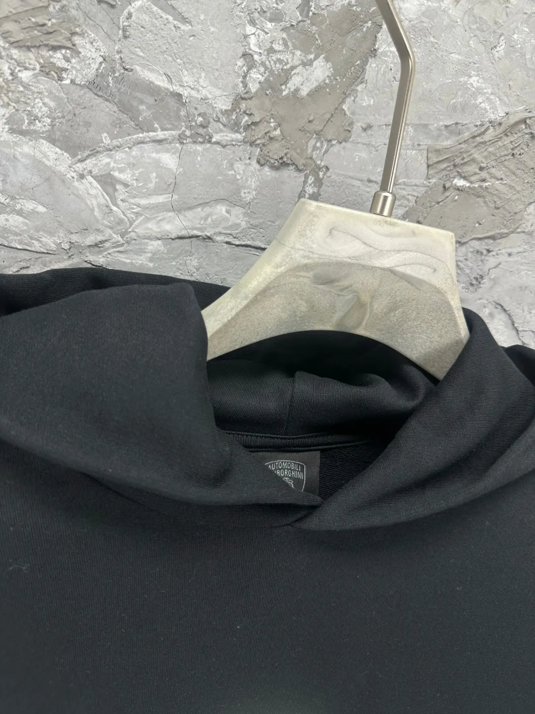 🅿️340 - BALENCI*GA Paris co-branded Lamborghini hooded long-sleeved sweatshirt. The front panel is printed with imported environmentally friendly glue. The letters are clear. The effect is three-dimensional. Exclusively woven and dyed 460g fabric. Threads are dyed in the same cylinder with zero color difference. Brick cabinet synchronization. Welcome to compare. Same style for men and women -Color: black -SIZE: Xs S M L Style number 8961#