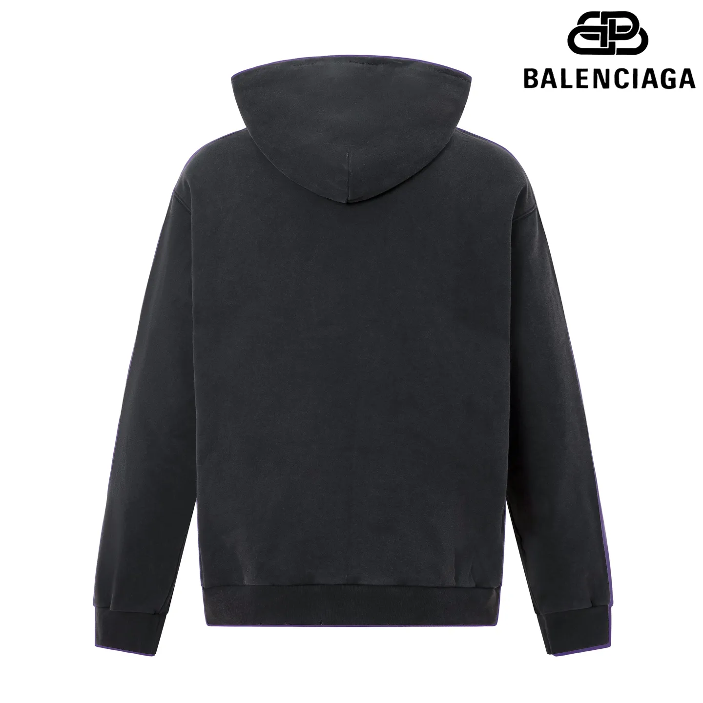 🅿️310 7181# Detailed picture Top version [[BALENCIA*GA] official website quality Paris new letter LOGO front panel embroidered hooded sweatshirt OS version Loose dropped shoulders Unisex style Fabric: 480g 100% cotton terry David sweater (garment wash) Process: front panel embroidery Garment wash Distressed Frayed Styling Fix color Color: Washed black Size: XS S M L
