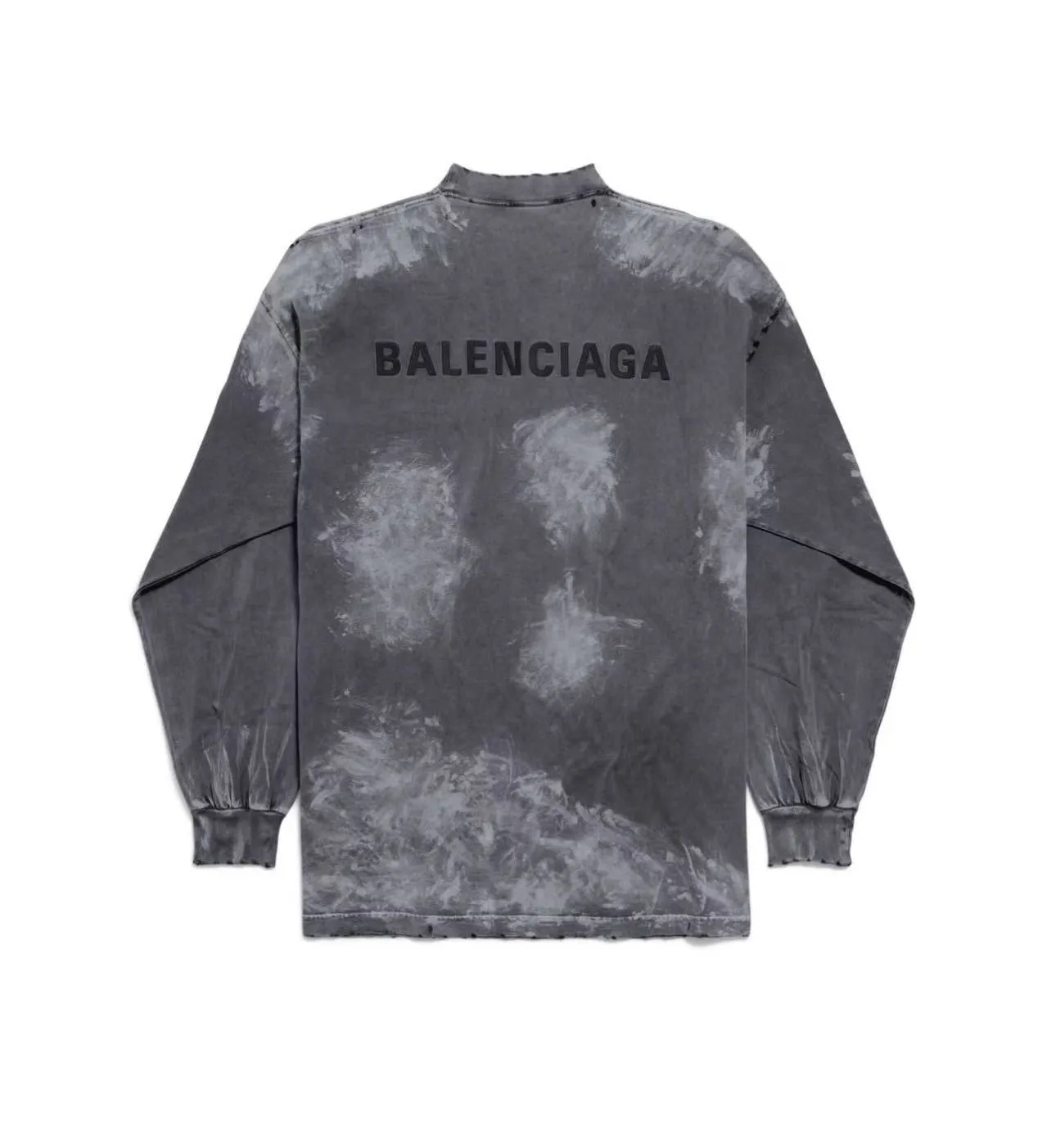 🅿️226 Actual pictures [Top version. Official website quality] BALENCI*GA/Paris #2025 new style. Front and back letter LOGO embroidery, hand-painted graffiti, washed and worn long-sleeved T-shirt, full of design. Welcome to compare. Notice! ️The fabric uses genuine environmentally friendly dyes, custom-woven and dyed 100% cotton double yarn, weight 260 grams, the cloth surface is clean. The cloth pattern is clear, soft and comfortable. The threads are dyed with no color difference. The classic letter LOGO is embroidered using imported Tajima embroidery machine. The garments are washed, distressed and hand-painted with graffiti. Extra heavy craftsmanship. . Restore the brick cabinet, adopt OS loose shoulder style. Same style for men and women. Code: BL255072 Color: black and gray Size: XS S M L