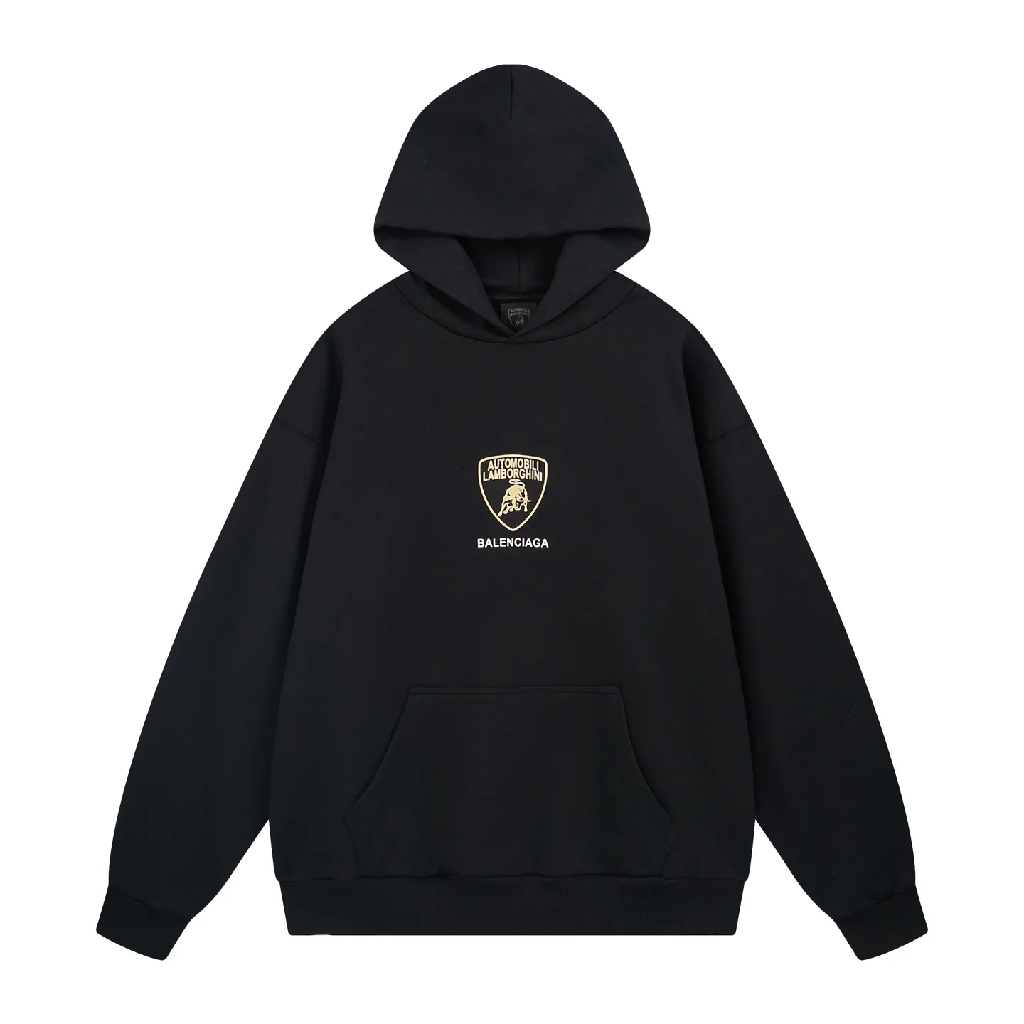 🅿️320 real photos [Top version. Official website quality] BALENCI*GA/Paris co-branded Lamborghini Lamborghini front pattern LOGO printed hooded sweatshirt SS25 latest model. Research and development at the first time, different market currencies. Comparisons welcome. The fabric is made of Paris ZP custom-woven and dyed cotton sweatshirt. Weighing 460 grams, the cloth surface is clean. The cloth pattern is clear, soft and comfortable. The threads are dyed with no color difference. The printing uses imported environmentally friendly glue printing. The pattern letters are clear, three-dimensional and without burrs. Jubie market produces pictures based on pictures. Welcome to compare. The version adopts OS loose shoulder design. Same style for men and women. Code: BL259930 Color: Black Size: XS S M L