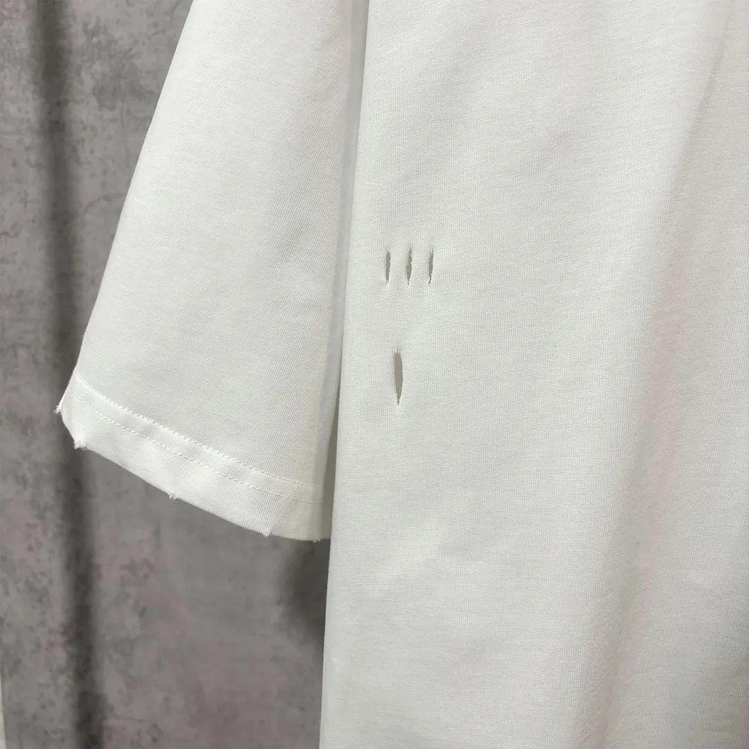 🅿️160 9116# Detailed picture Top version [[BALENCIA*GA] official website quality Paris new Coke embroidered short-sleeved T-shirt OS version Loose dropped shoulders Unisex style Fabric: 260g 100% cotton double yarn Technology: Front and back embroidery Garment washing Shape solid Color: Black White Size: XS S M L