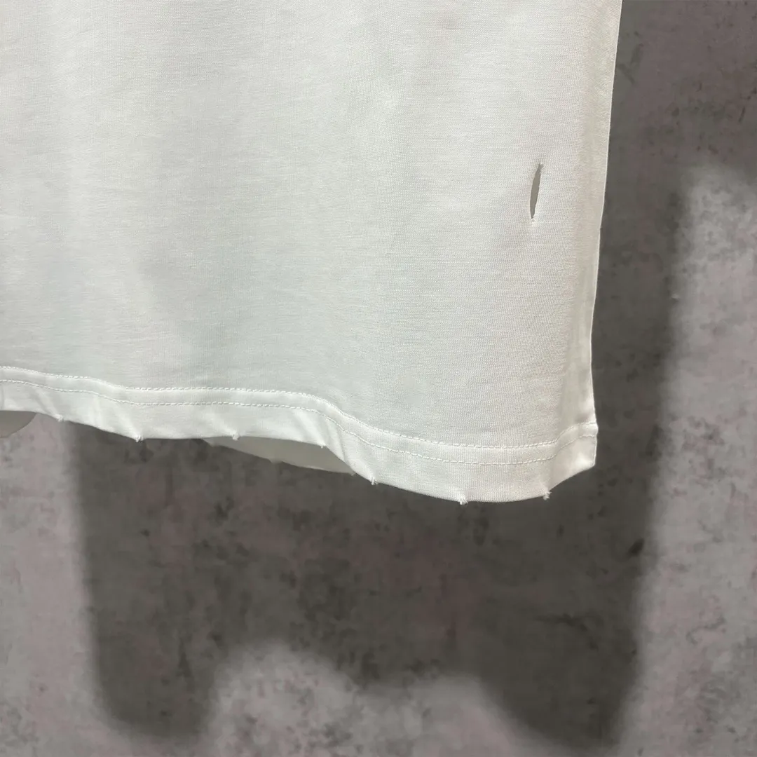 🅿️160 9116# Detailed picture Top version [[BALENCIA*GA] official website quality Paris new Coke embroidered short-sleeved T-shirt OS version Loose dropped shoulders Unisex style Fabric: 260g 100% cotton double yarn Technology: Front and back embroidery Garment washing Shape solid Color: Black White Size: XS S M L