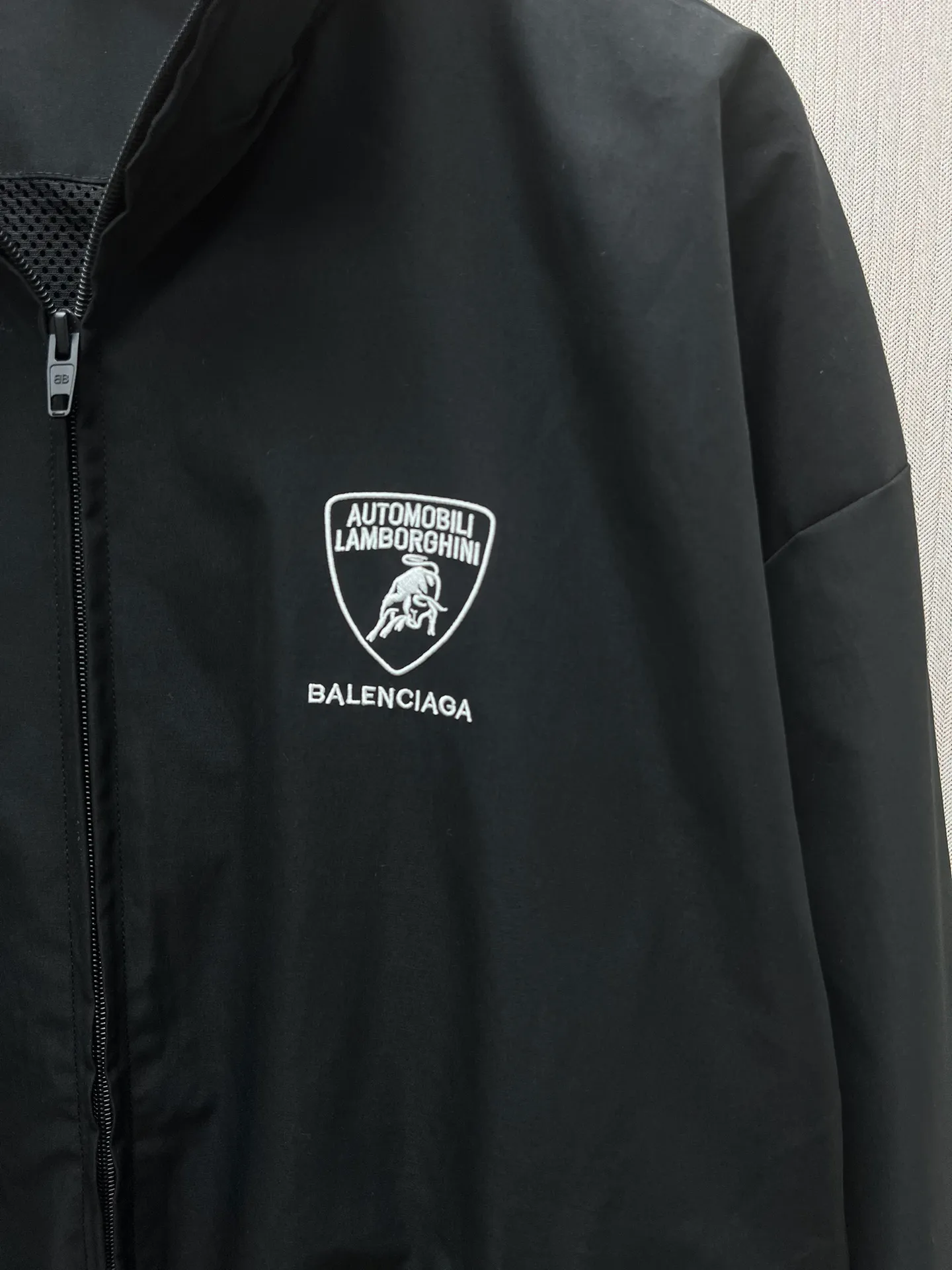 🅿️540 Paris 25ss new Automobili Lamborghini joint model Lamborghini solid color sports jacket loose fit men's black code number: 48.50.52.54.